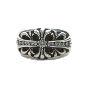 Hansroom Chrome Hearts Floral Cross Ring Pave Diamond