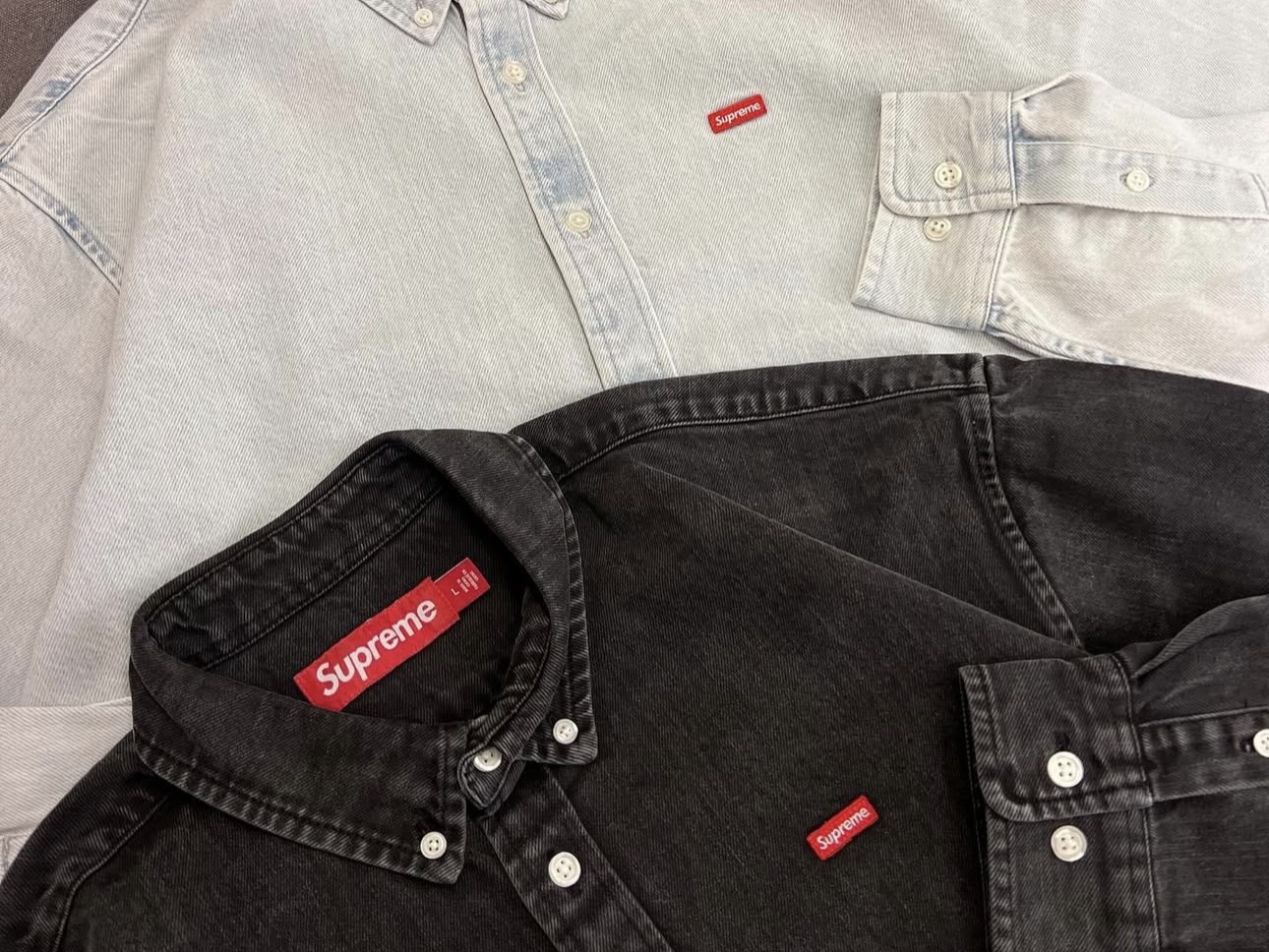 Supreme Small Box Shirt Washed Black - 24SS 착용 스타일 - 2