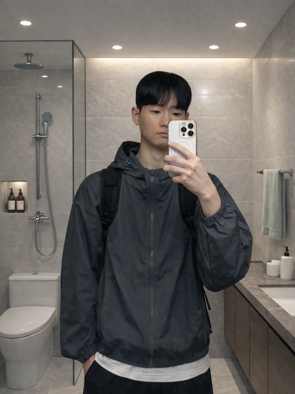 Under Armour UA Hustle 5.0 Backpack Black 착용 스타일