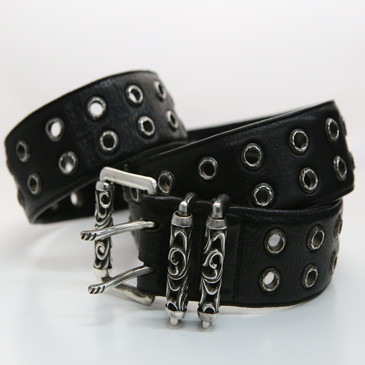 한스룸 크롬하츠 더블 롤러 그로밋 레더 벨트 2인치(Hansroom Chrome Hearts DBL Roller Grommet Leather Belt 2 Inch) - 2