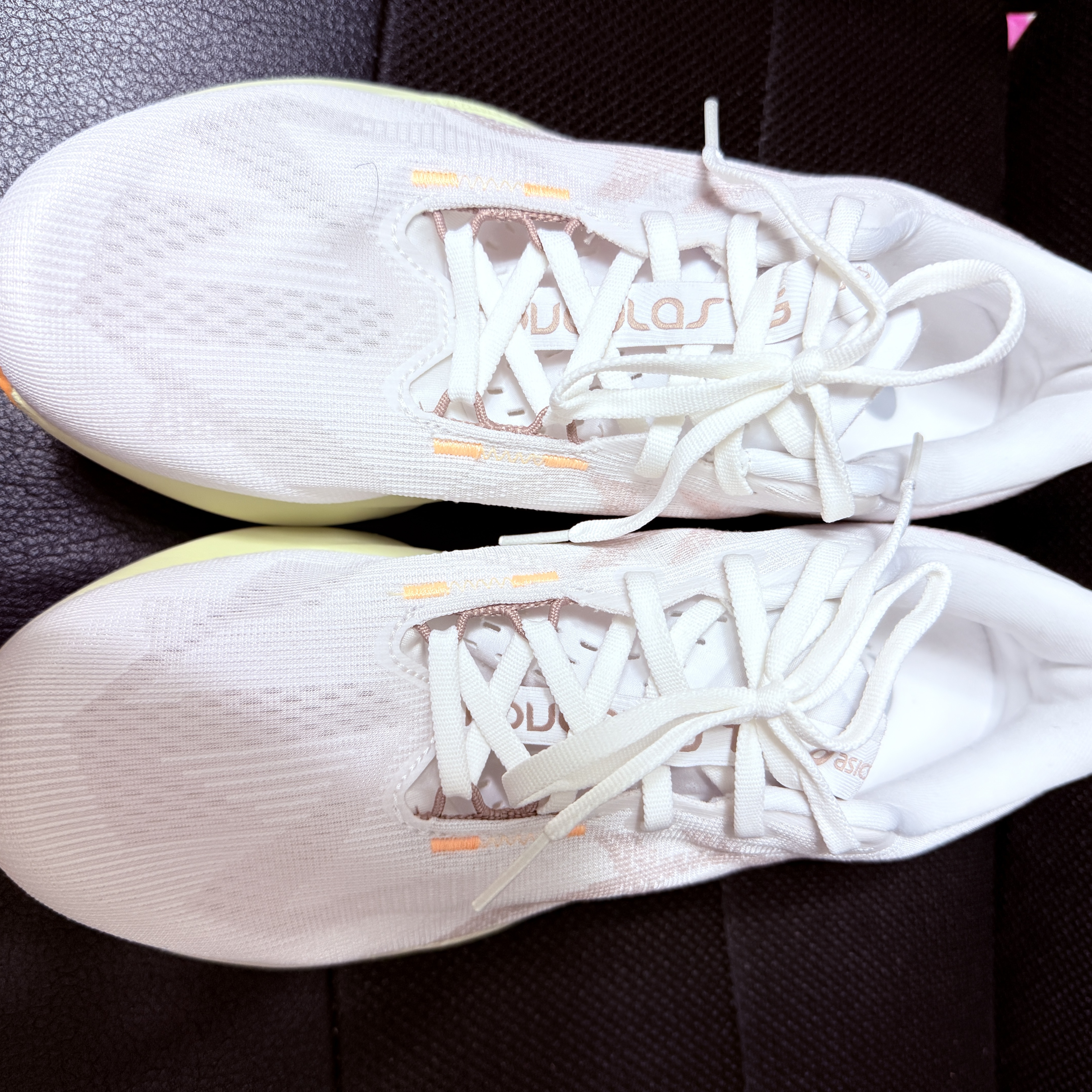 Asics Novablast 5 White Fawn - 2E Wide 착용 스타일