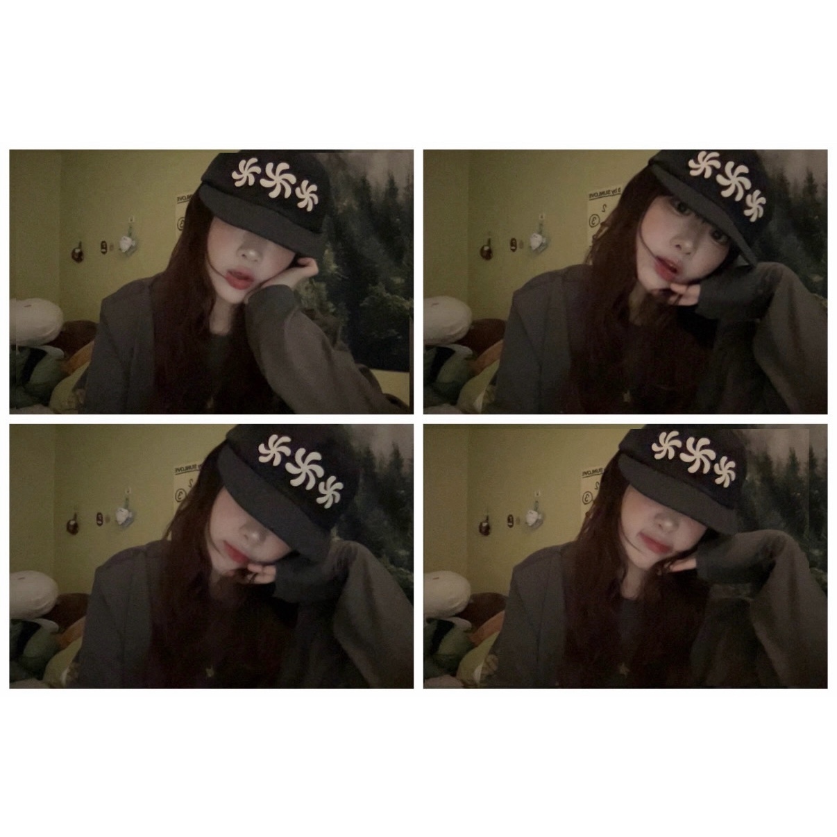 AMOU Star Circle Long Sleeve Charcoal, AMOU Molly One Tuck Sweat Pants Gray 착용 스타일