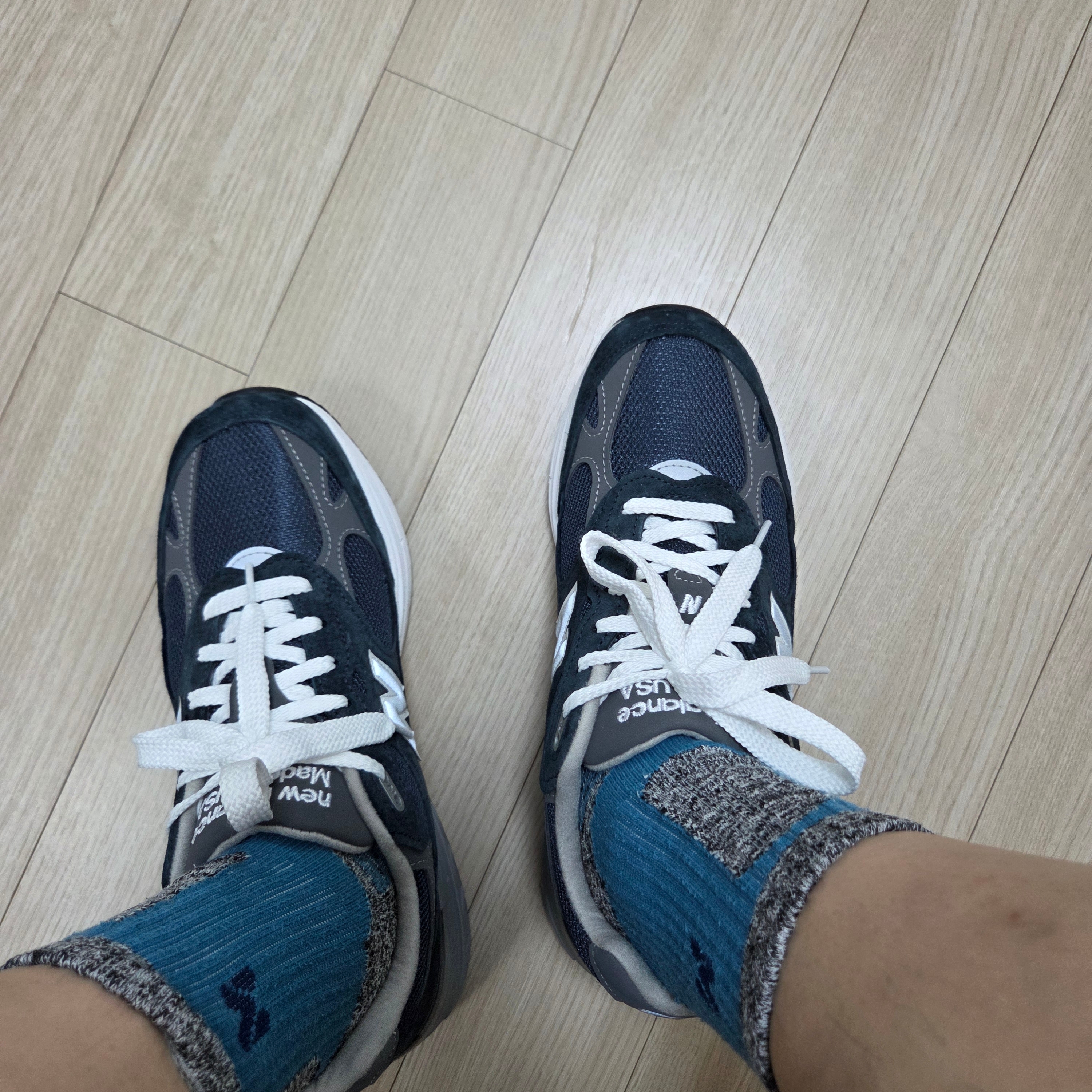 New Balance 993 Made in USA Navy - D Standard 착용 스타일 - 2