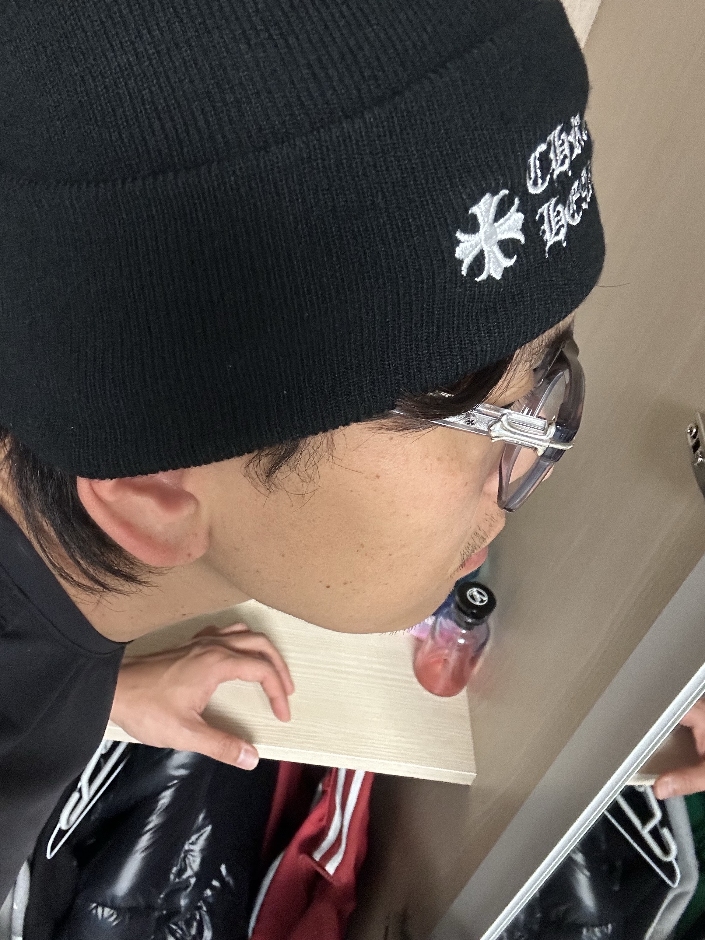 Chrome Hearts Logo Beanie Black 착용 스타일