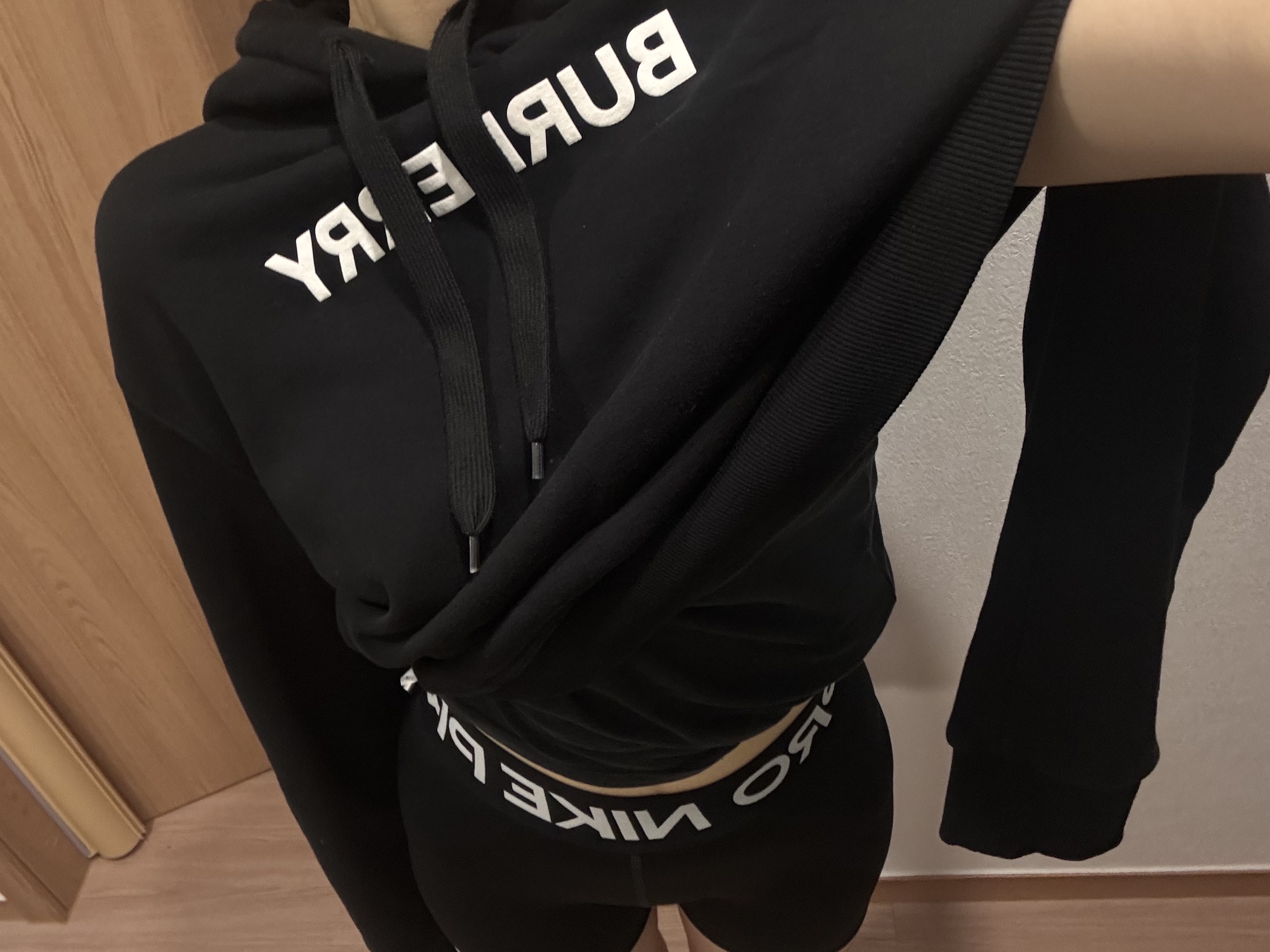 (W) Nike Pro 365 5 Inch Shorts Black - Asia, Burberry Logo Print Cotton Hoodie Black 착용 스타일