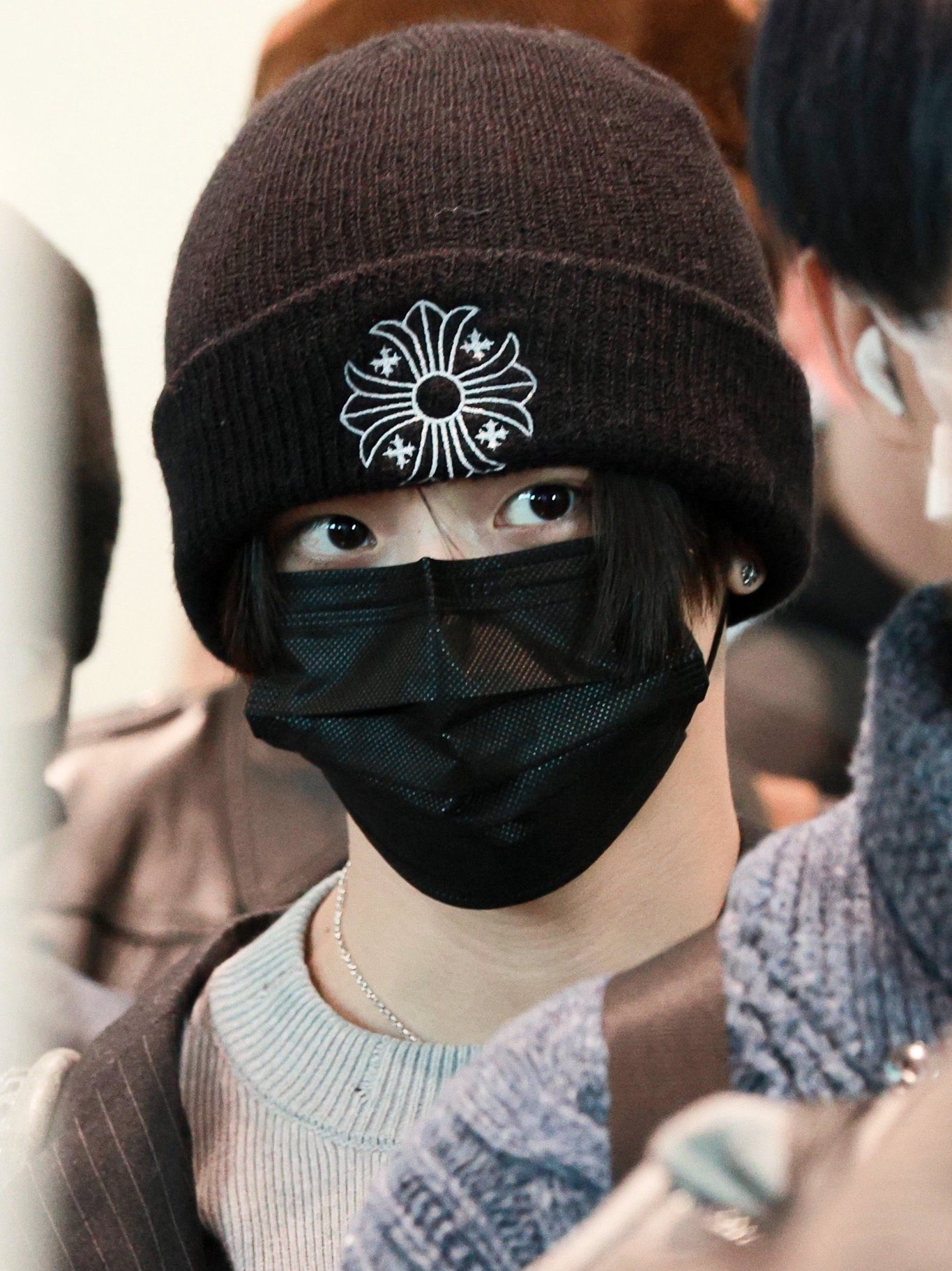 Chrome Hearts Wool Beanie Black White 착용 스타일 - 1