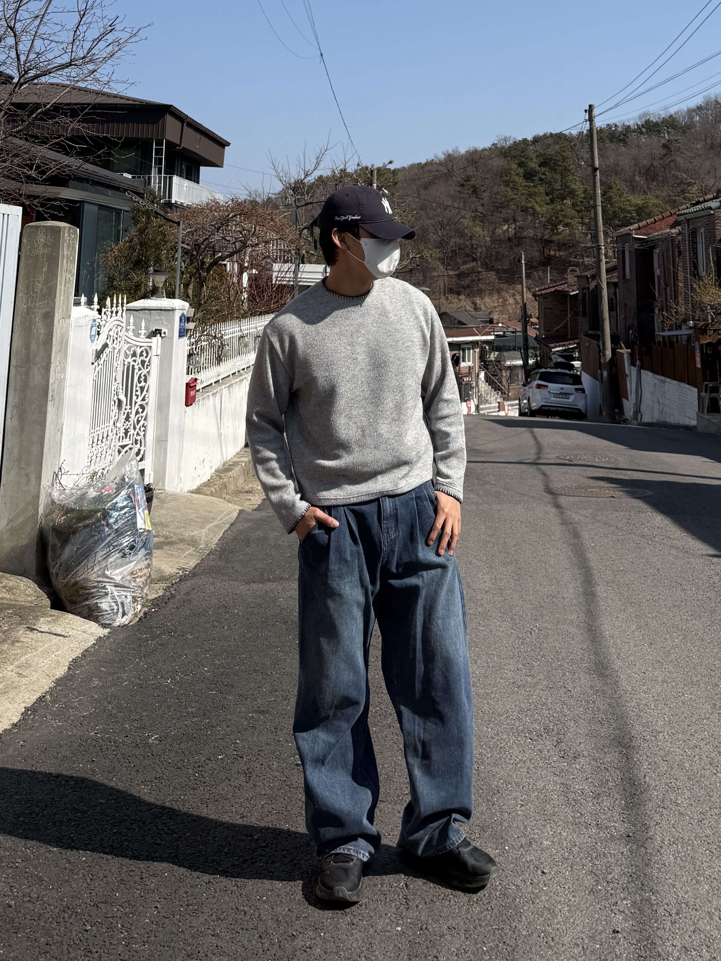 New Era 59Fifty MLB Authentic New York Yankees Game Navy, New Era MLB New York Yankees Pillbox Series Ball Cap Navy 착용 스타일 - 1