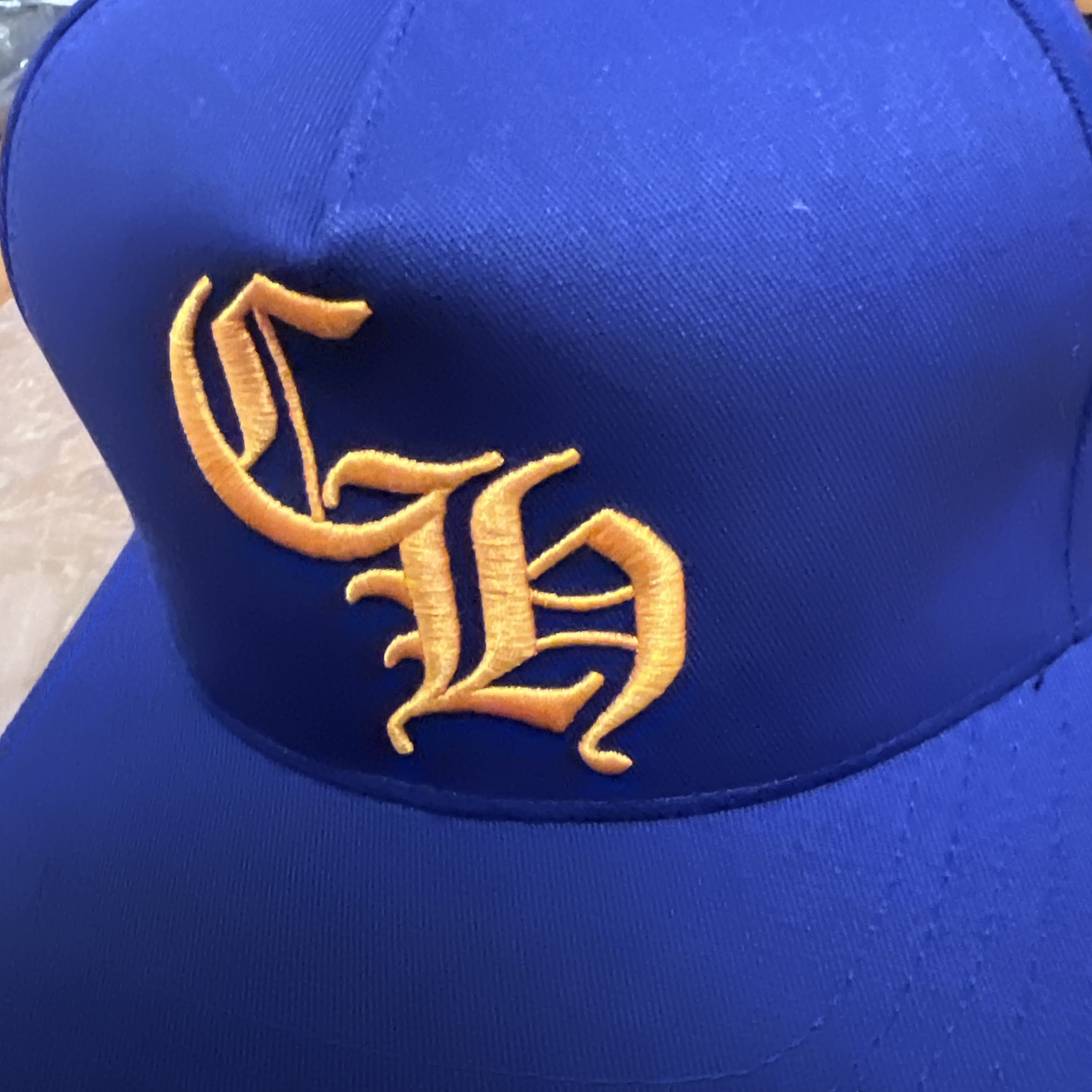 Chrome Hearts CH Baseball Cap Blue Orange 착용 스타일