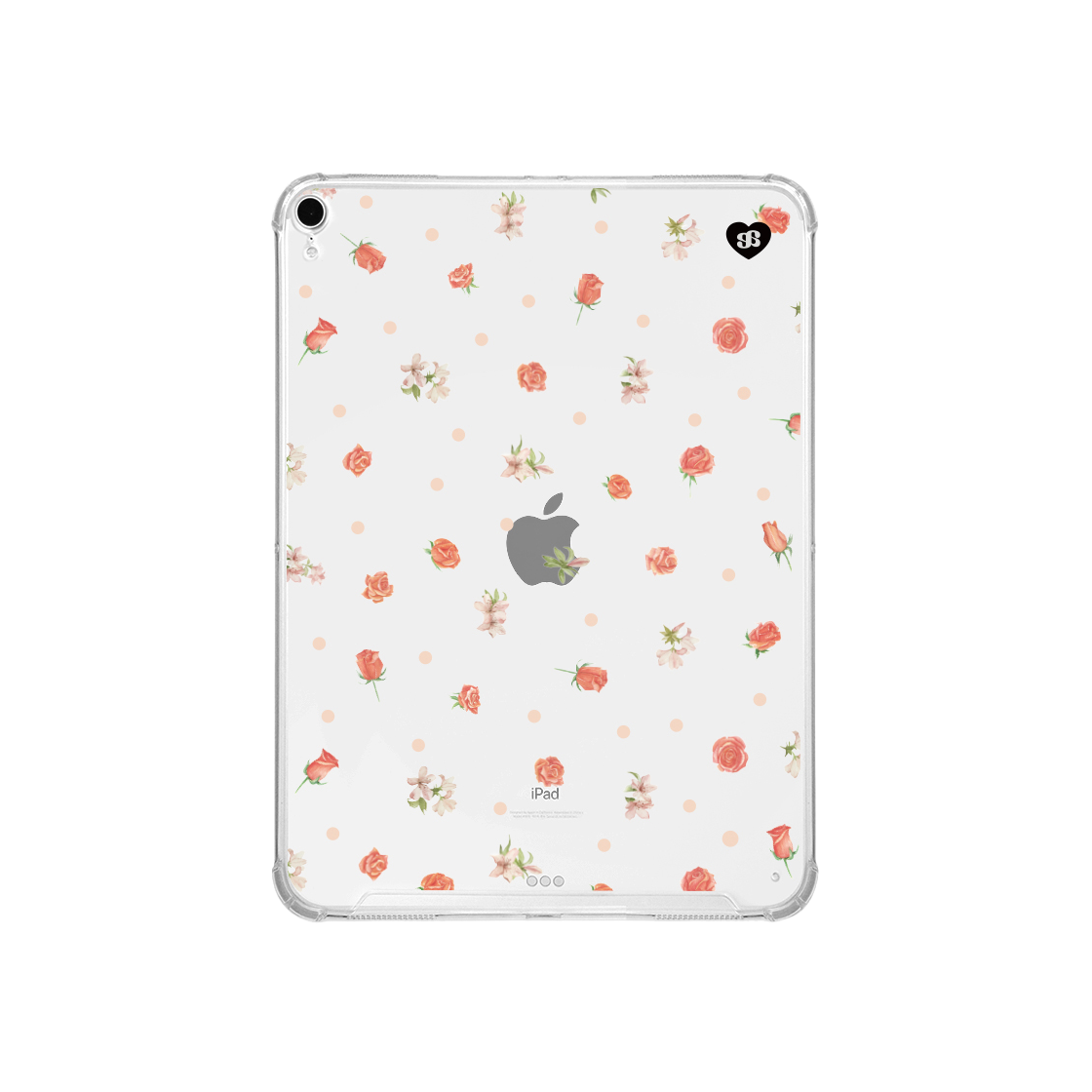 어프어프 애프리콧 로즈 아이패드 젤하드 케이스 클리어(earpearp Apricot Rose iPad Case Clear)