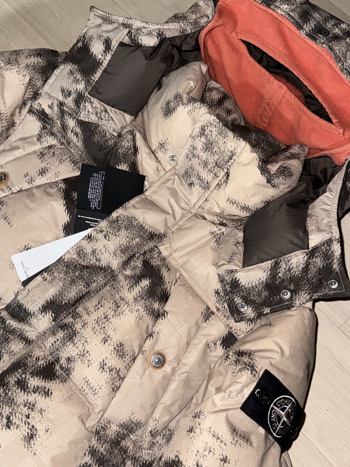 Stone Island 462E1 Camouflage Nylon Rep Ice Jacket Thermo-Sensitive Down Jacket with Anti-Drop Dove Grey - 24FW 착용 스타일 - 2