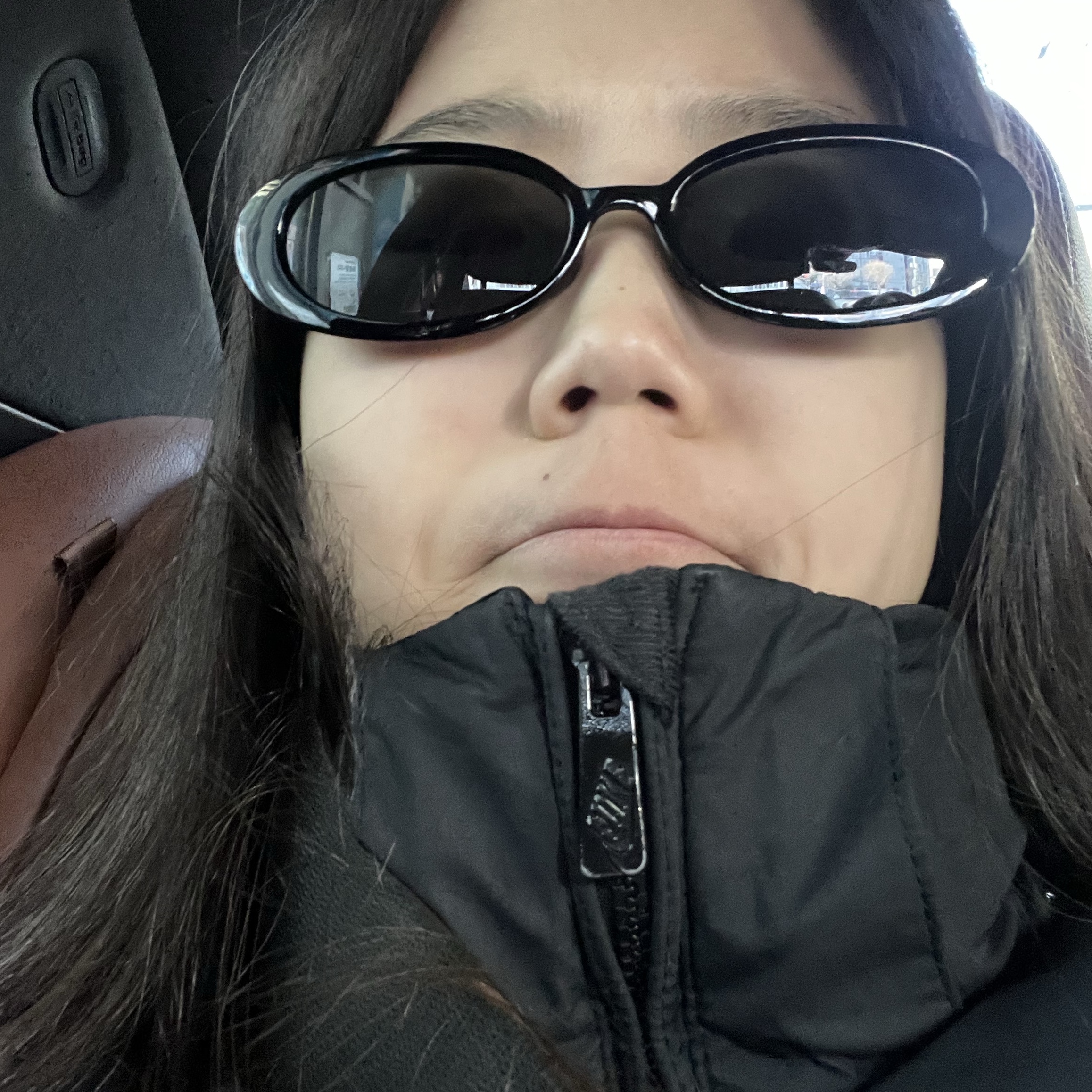 Gentle Monster x Maison Margiela MM206 Black Gray, Nike NSW Puffer Jacket Black - Asia 착용 스타일
