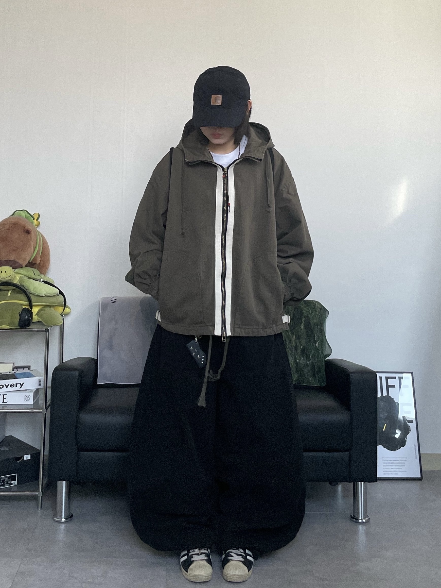 Carhartt Canvas Cap Black 착용 스타일 - 1