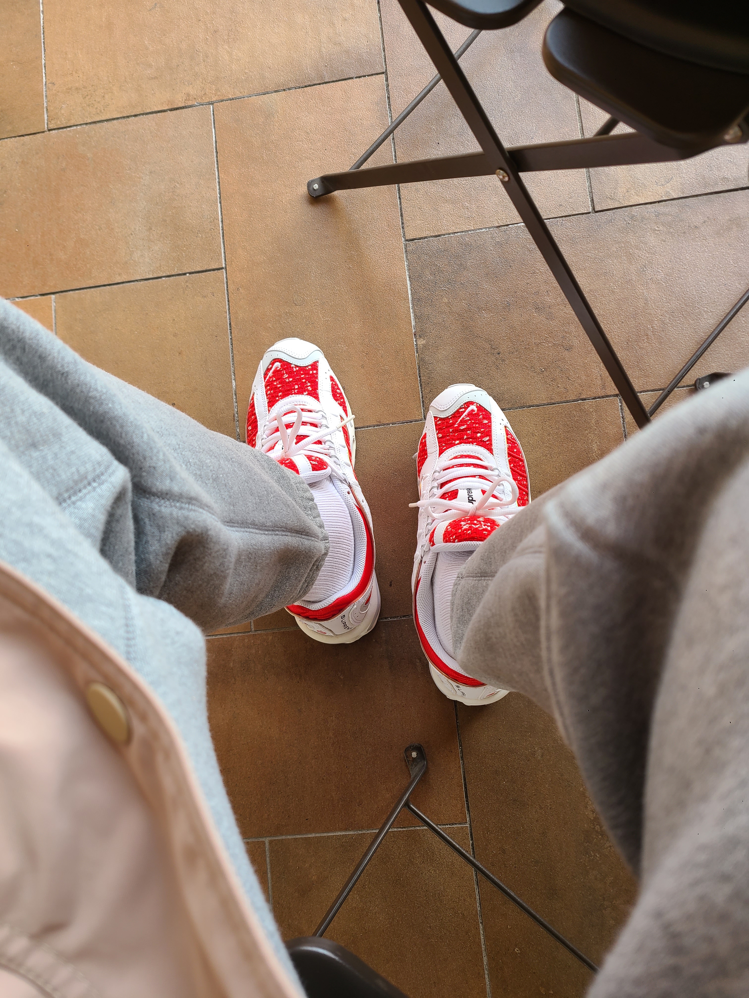 Nike x Supreme Air Max Tailwind 4 White 착용 스타일