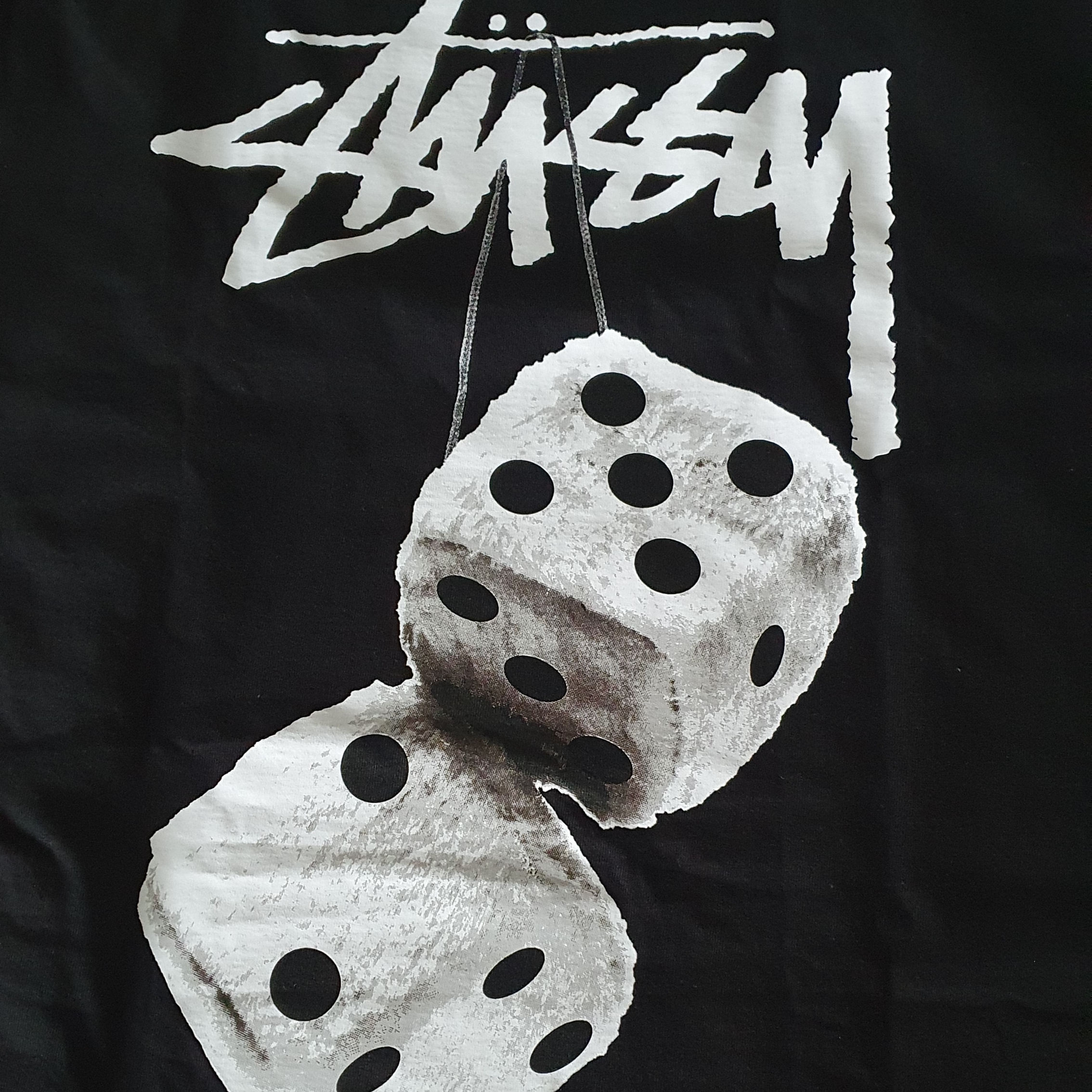 Stussy Fuzzy Dice T-Shirt Black 착용 스타일