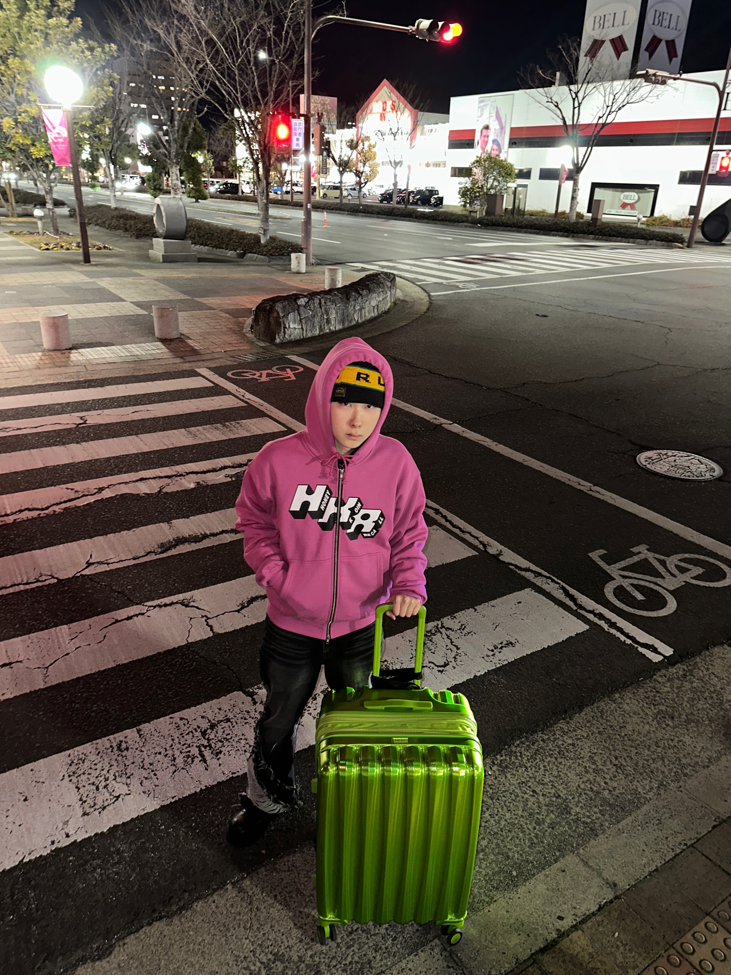 Honey Scoop House HKR Logo Zip Up Hooded Sweatshirt Pink, Kapital 7G Needle-Punched Squid Knit Cap Black 착용 스타일 - 7