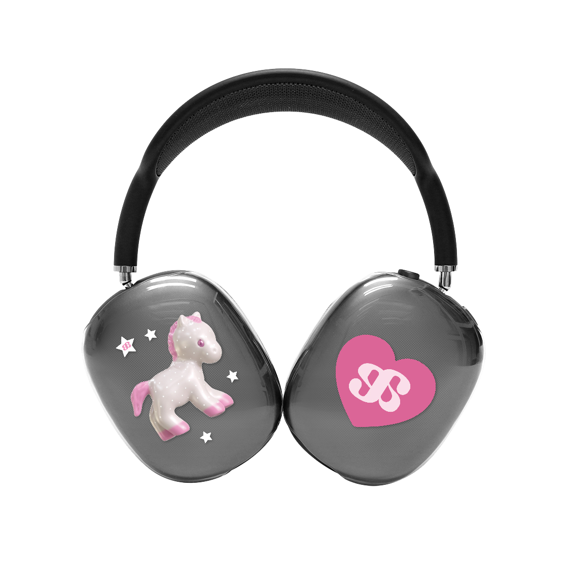 어프어프 핑크 포니 하트 에어팟 맥스 케이스 클리어(earpearp Pink Pony Heart AirPods Max Case Clear)