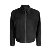 AX CONNECTION Double Belt Loops Washed Denim Trucker Jacket