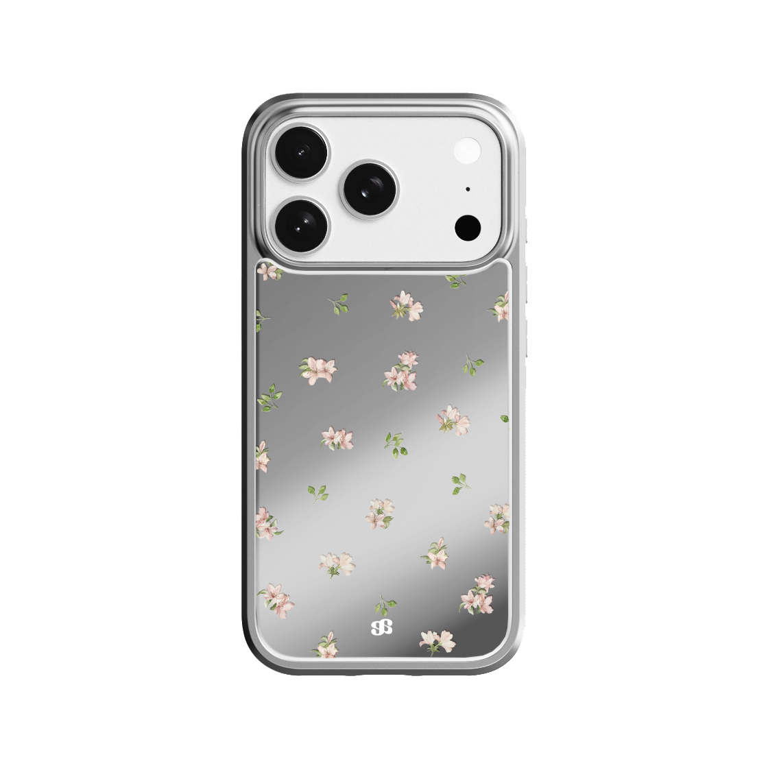E2602_0103 earpearp Bubble Blossom Mirror Bumper Case - Silver