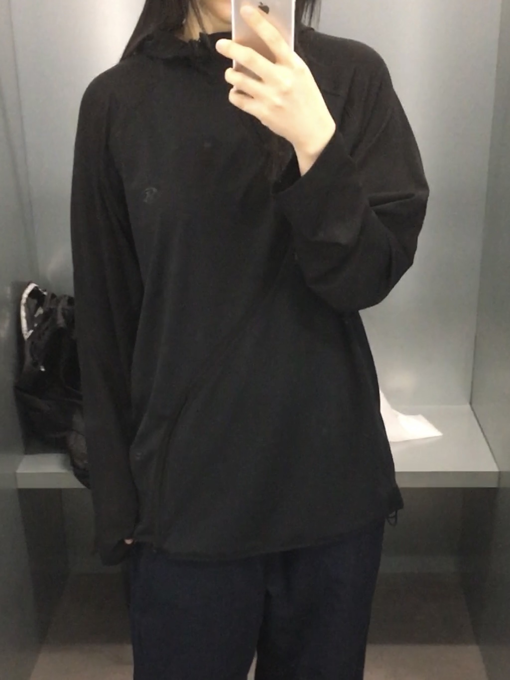 Sansan Gear Wave Long Sleeve Black 착용 스타일