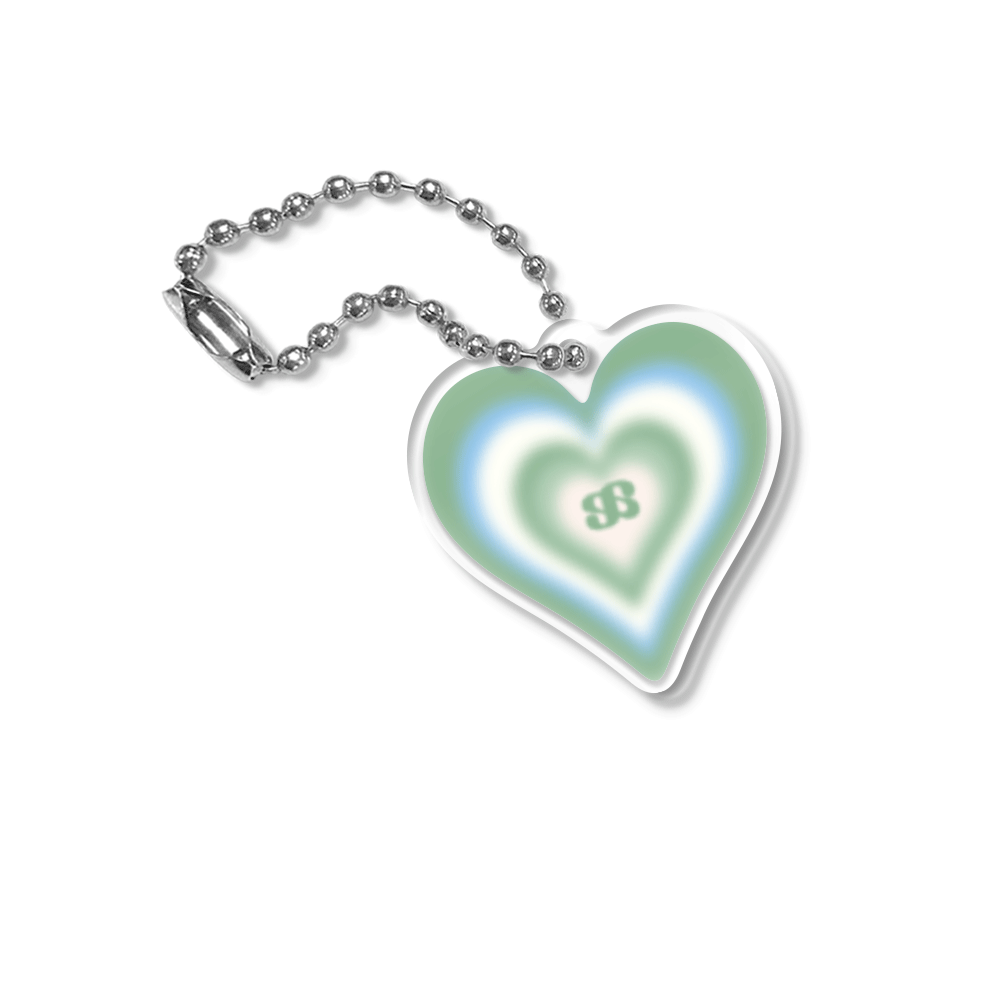 E2602_0254 earpearp Sunset Heart Green Acrylic Keyring