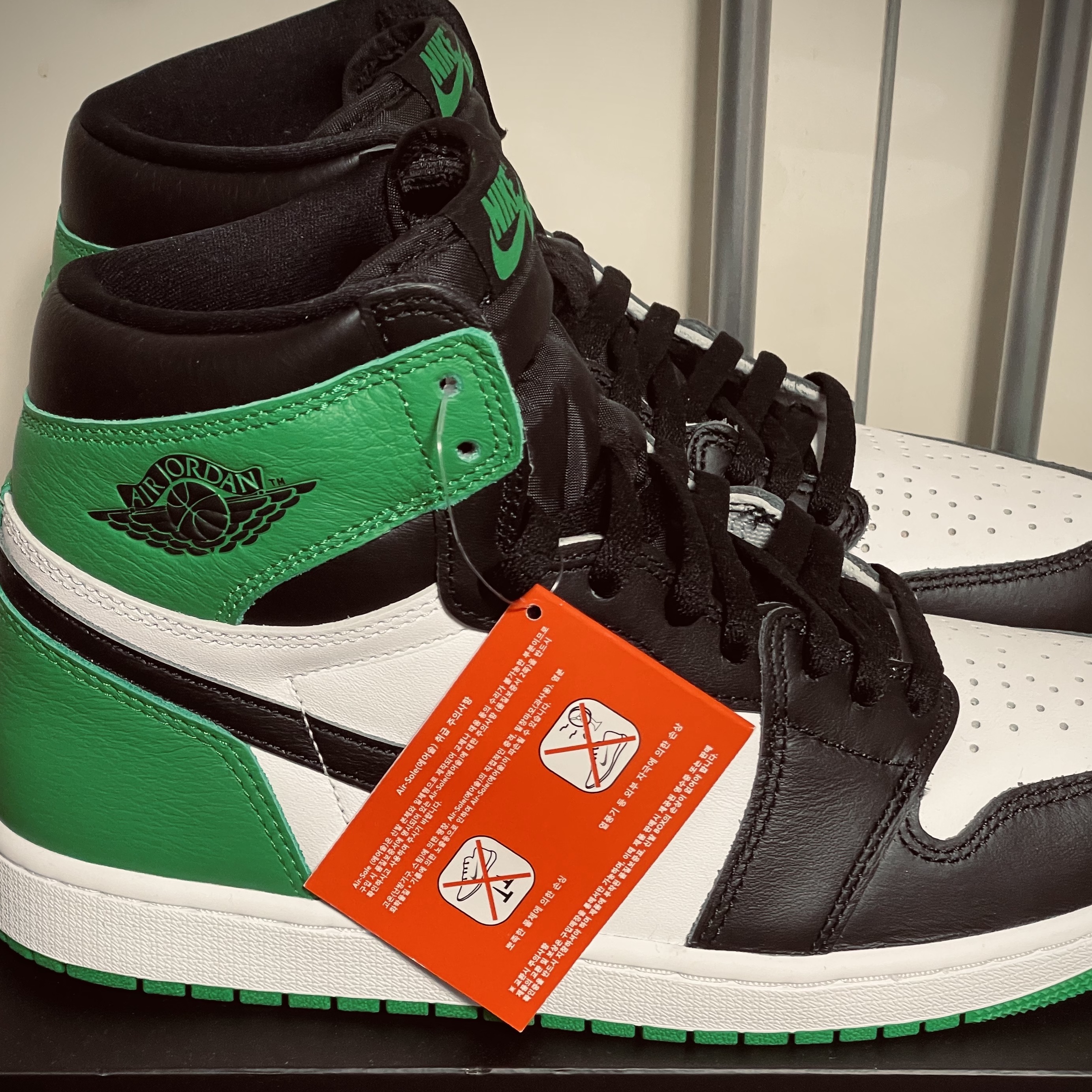 Jordan 1 Retro High OG Black and Lucky Green 착용 스타일