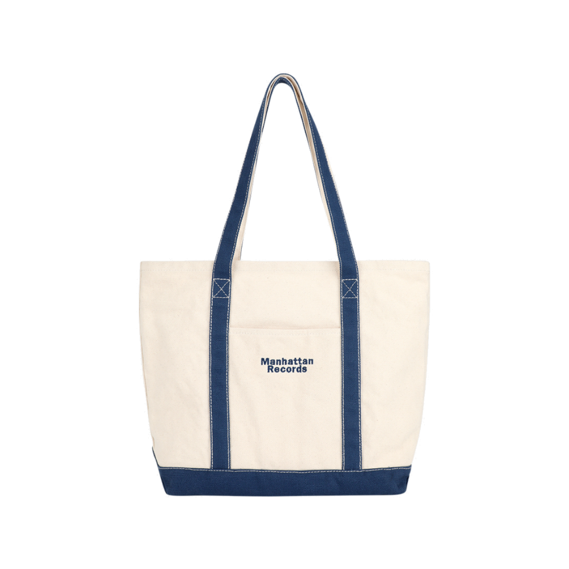 맨하탄 레코즈 캔버스 바이닐 토트 백 - 아이보리