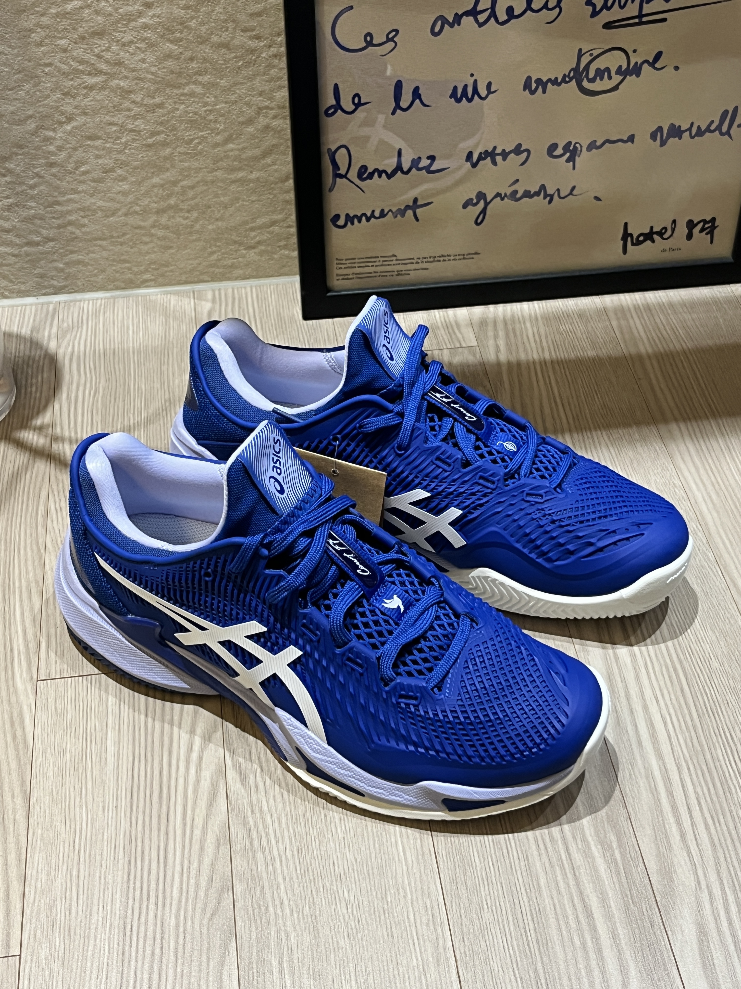 Asics Court FF 3 Novak Clay Asics Blue Fresh Air 착용 스타일 - 1