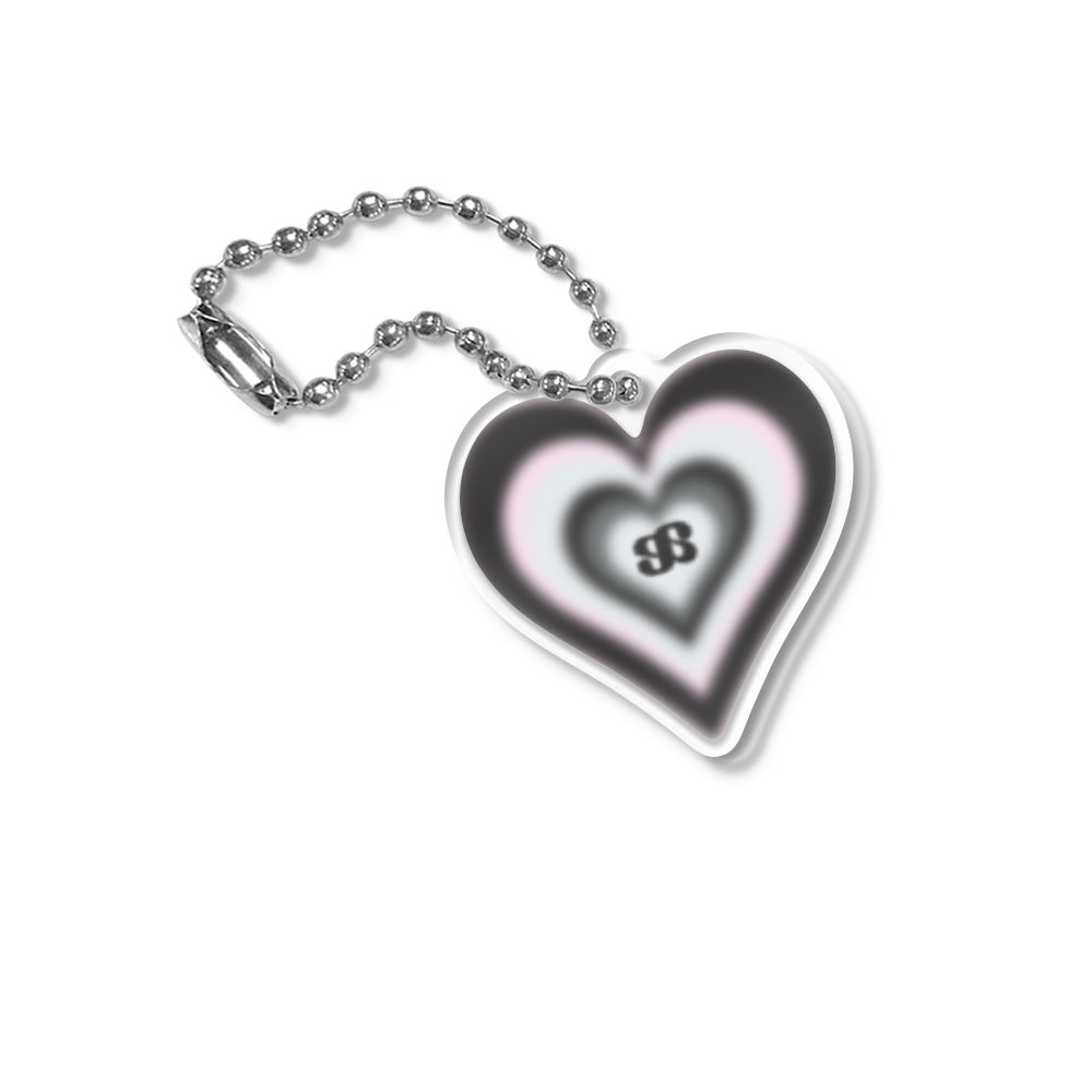 E2602_0253 earpearp Sunset Heart Black Acrylic Keyring