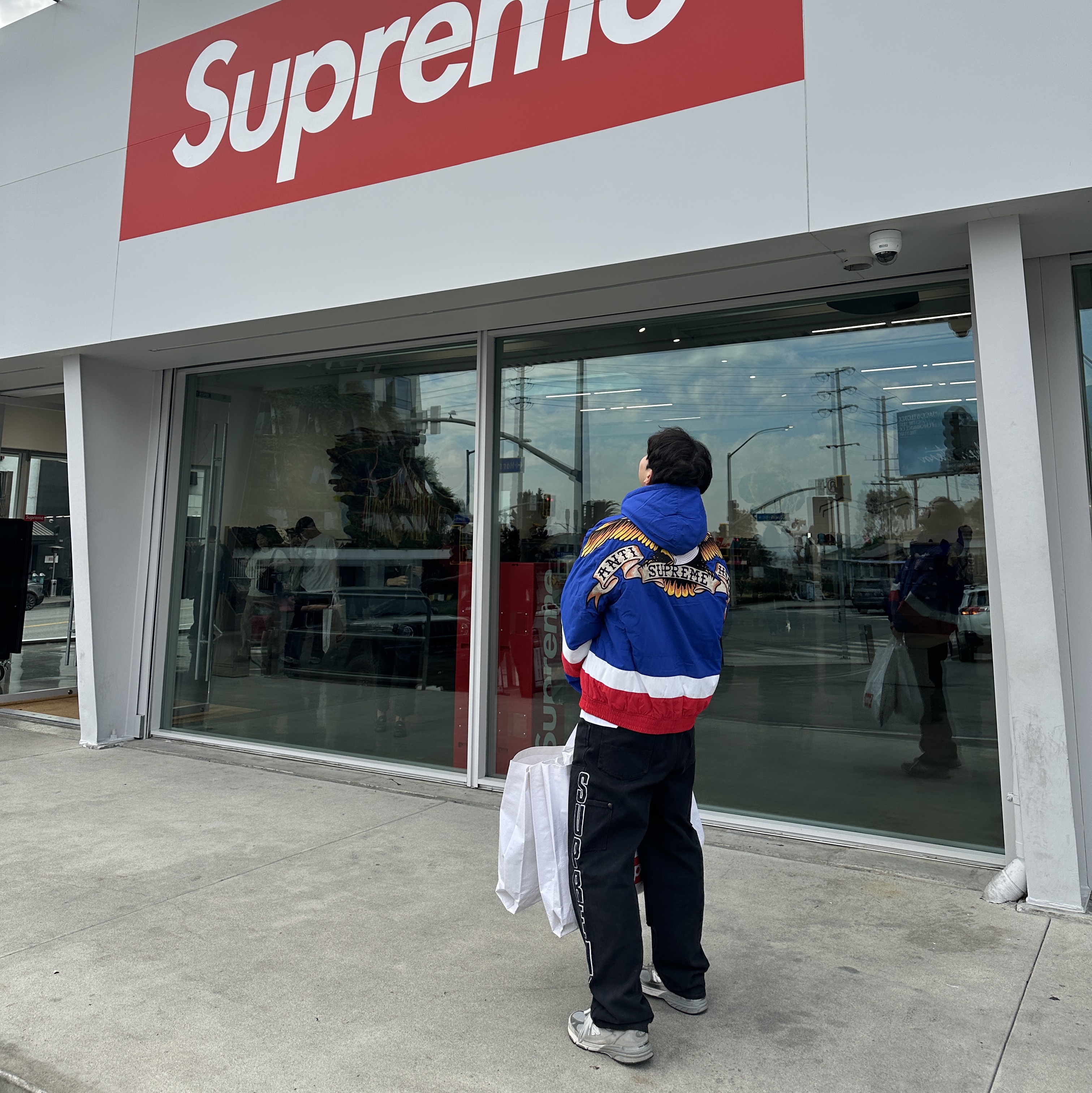 Supreme Antihero Stadium Jacket Royal - 25FW 착용 스타일