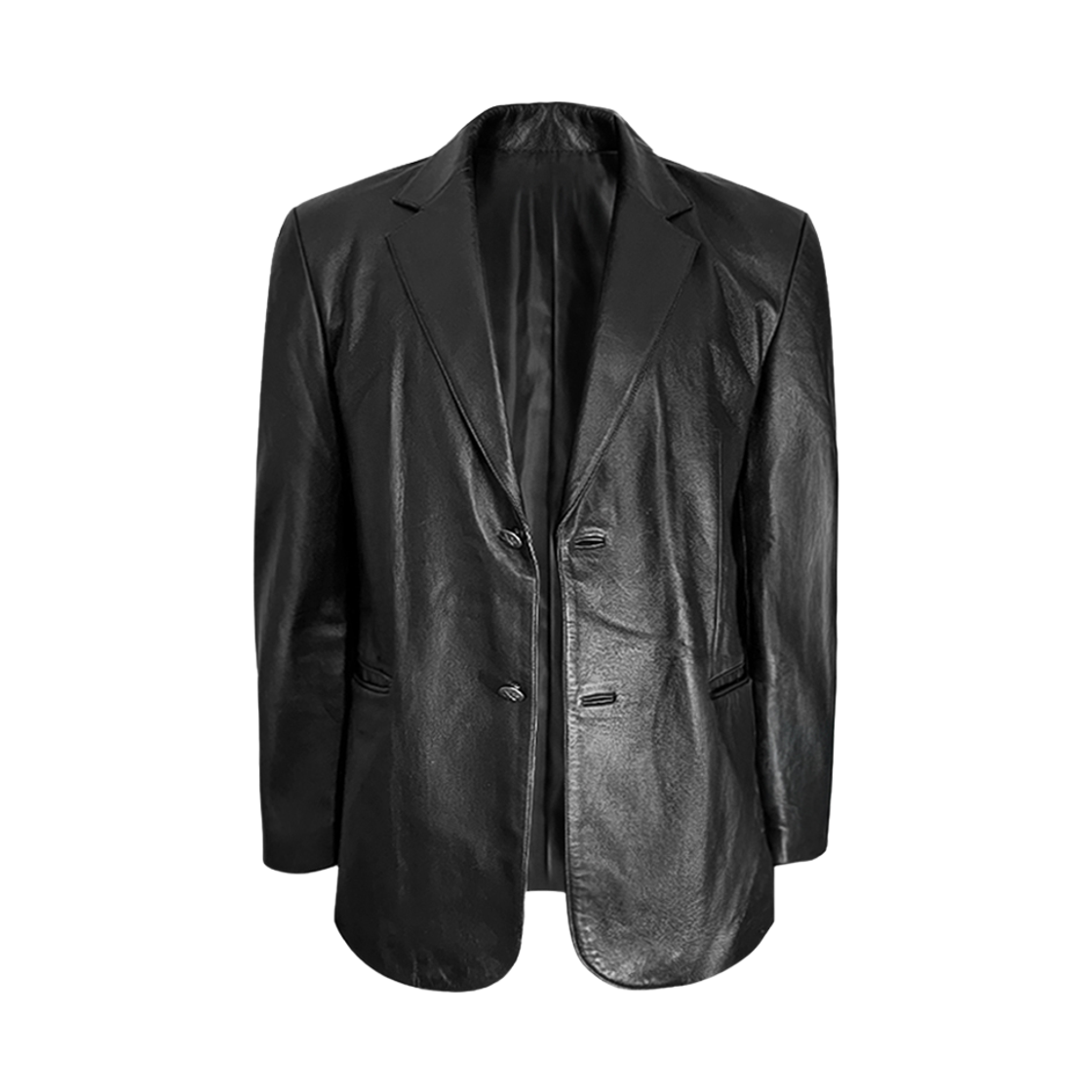 AXASJKS03-BK AX CONNECTION Washed Texture Leather Blazer
