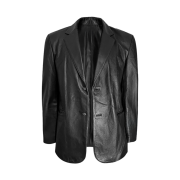 AX CONNECTION Washed Texture Leather Blazer