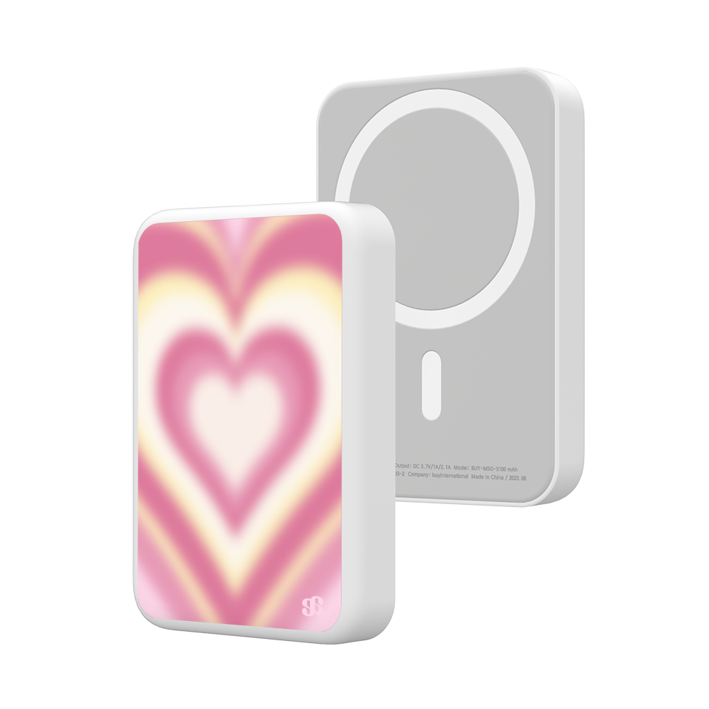 어프어프 선셋 하트 핑크 맥세이프 보조배터리 5000mAh(earpearp Sunset Heart Pink MagSafe Power Bank 5000mAh) - 1