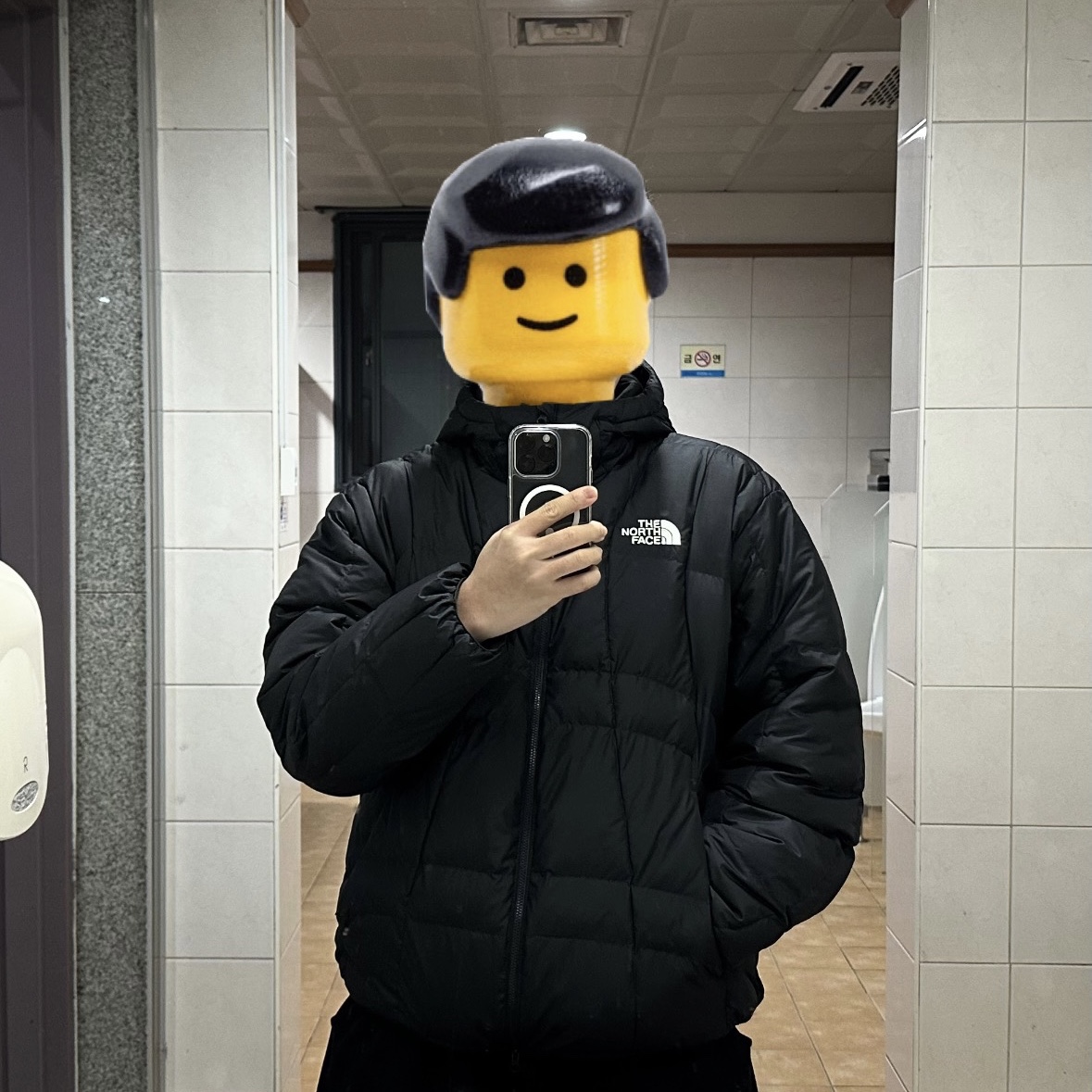 The North Face White Label Wave LT On Ball Jacket Black 착용 스타일