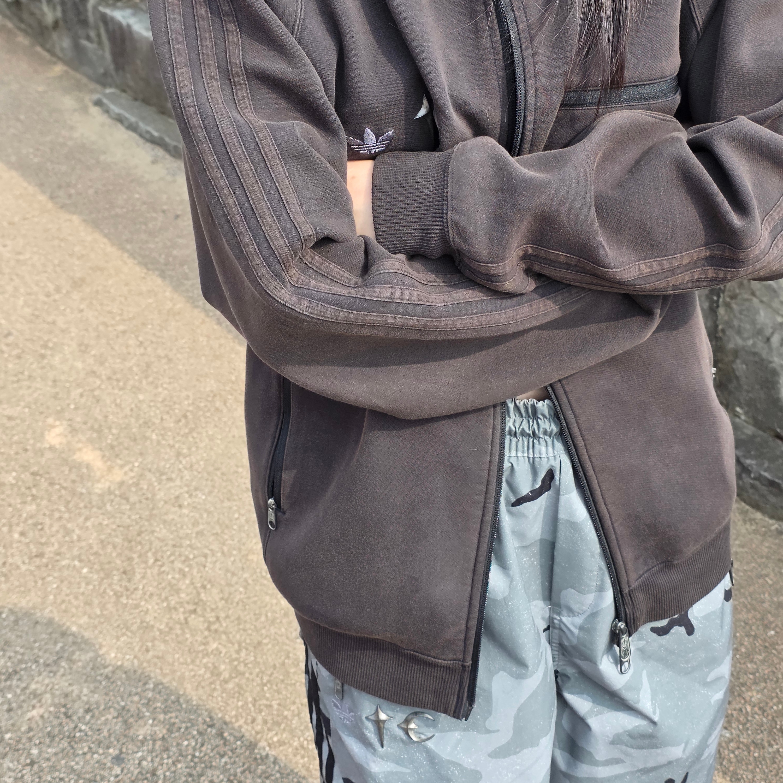 Adidas x Thug Club Track Top Black - KR Sizing, Adidas x Thug Club Track Pant Black Cream White - KR Sizing 착용 스타일 - 2