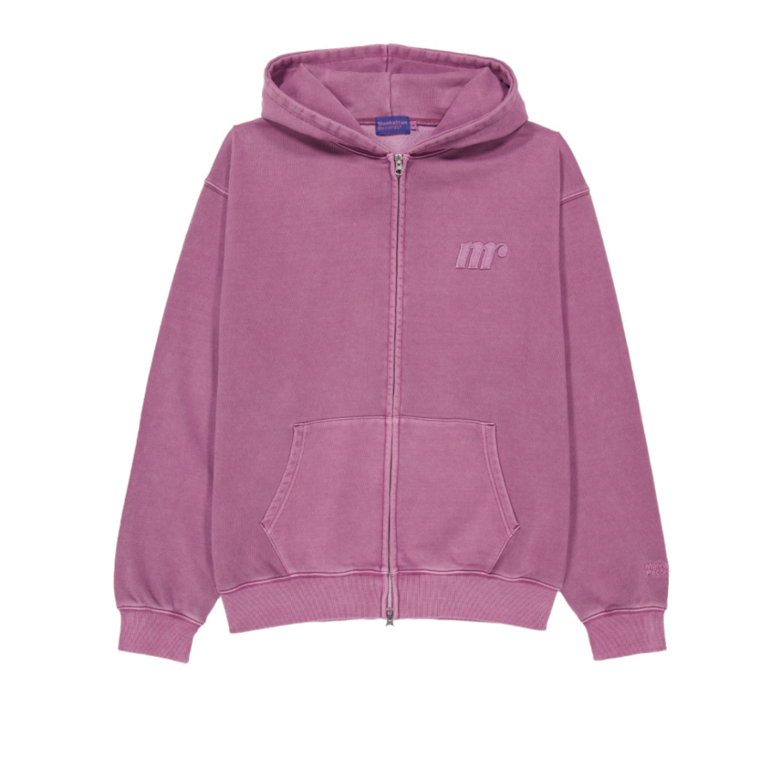 맨하탄 레코즈 로고 피크먼트 집업 후디 - 퍼플