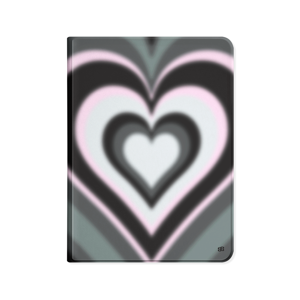 어프어프 선셋 하트 블랙 아이패드 커버 폴리오 케이스(earpearp Sunset Heart Black iPad Cover) - 1