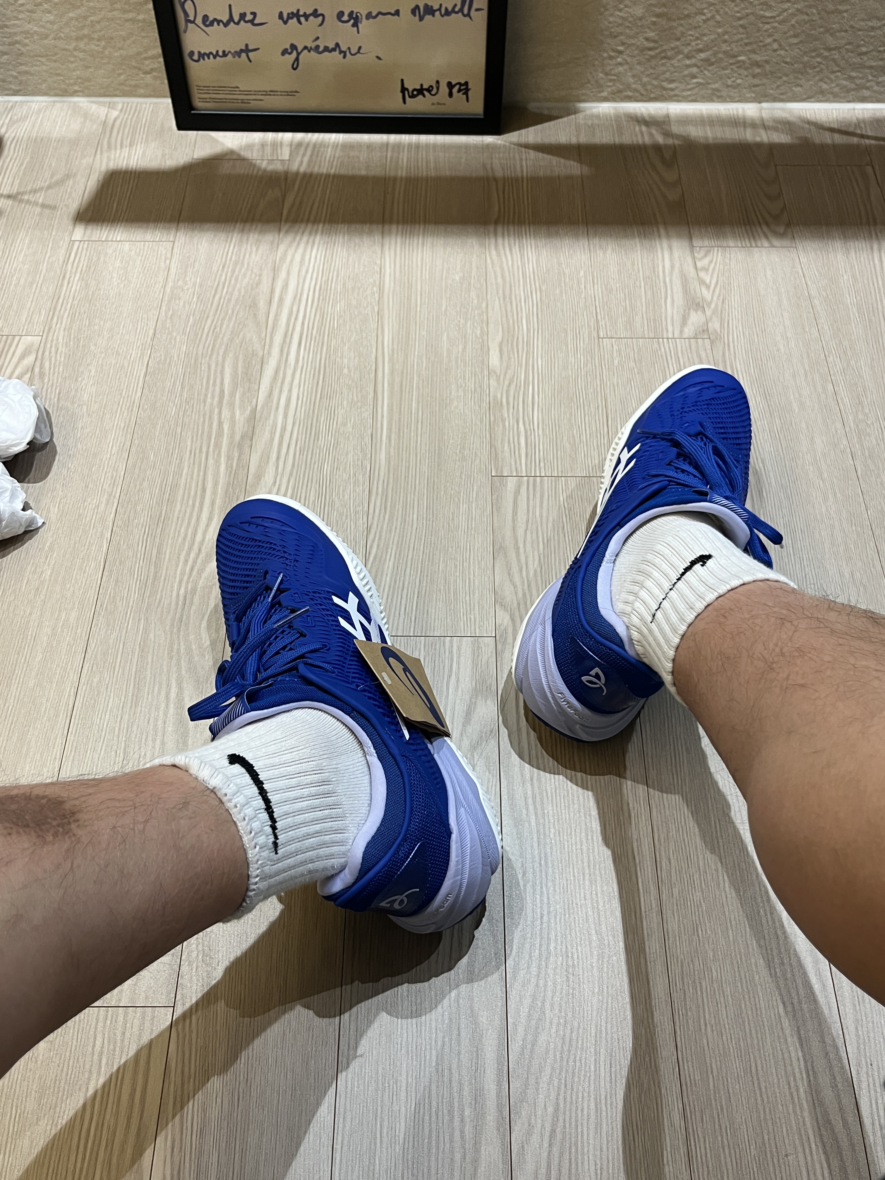 Asics Court FF 3 Novak Clay Asics Blue Fresh Air 착용 스타일 - 2