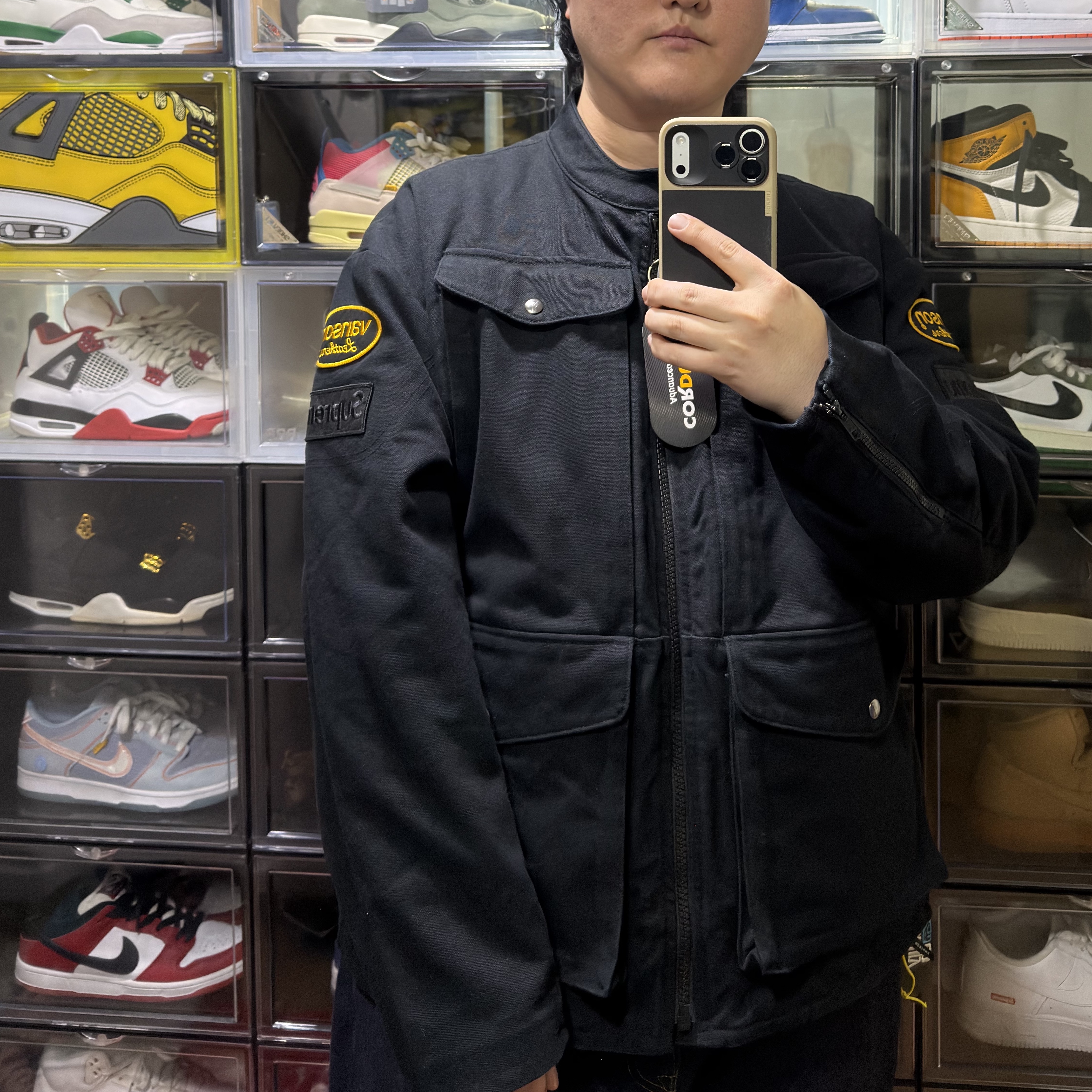 Supreme x Vanson Leathers Cordura Jacket Black - 26SS 착용 스타일