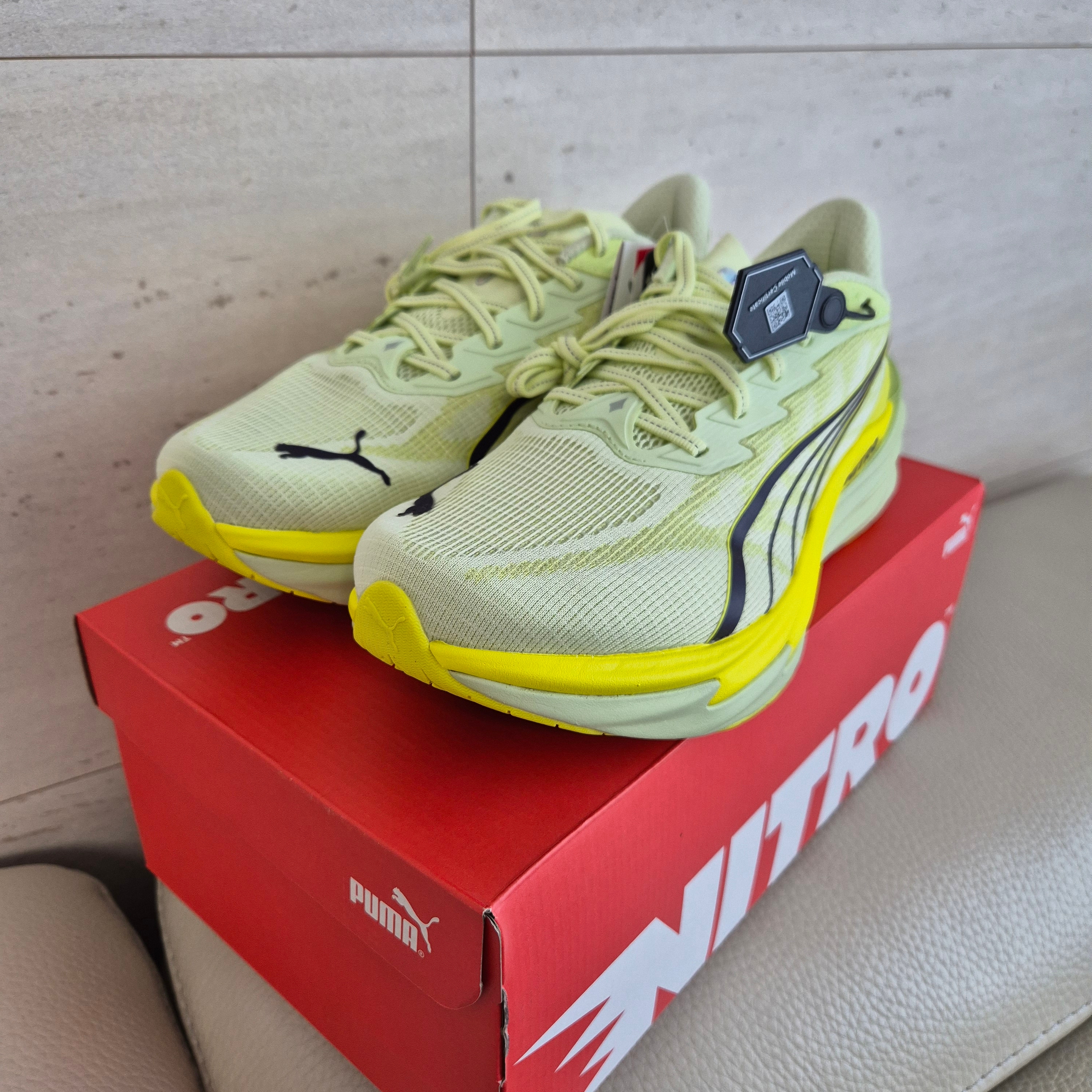 Puma Deviate Nitro 4 Wide Apple Spritz Lux Lime 착용 스타일