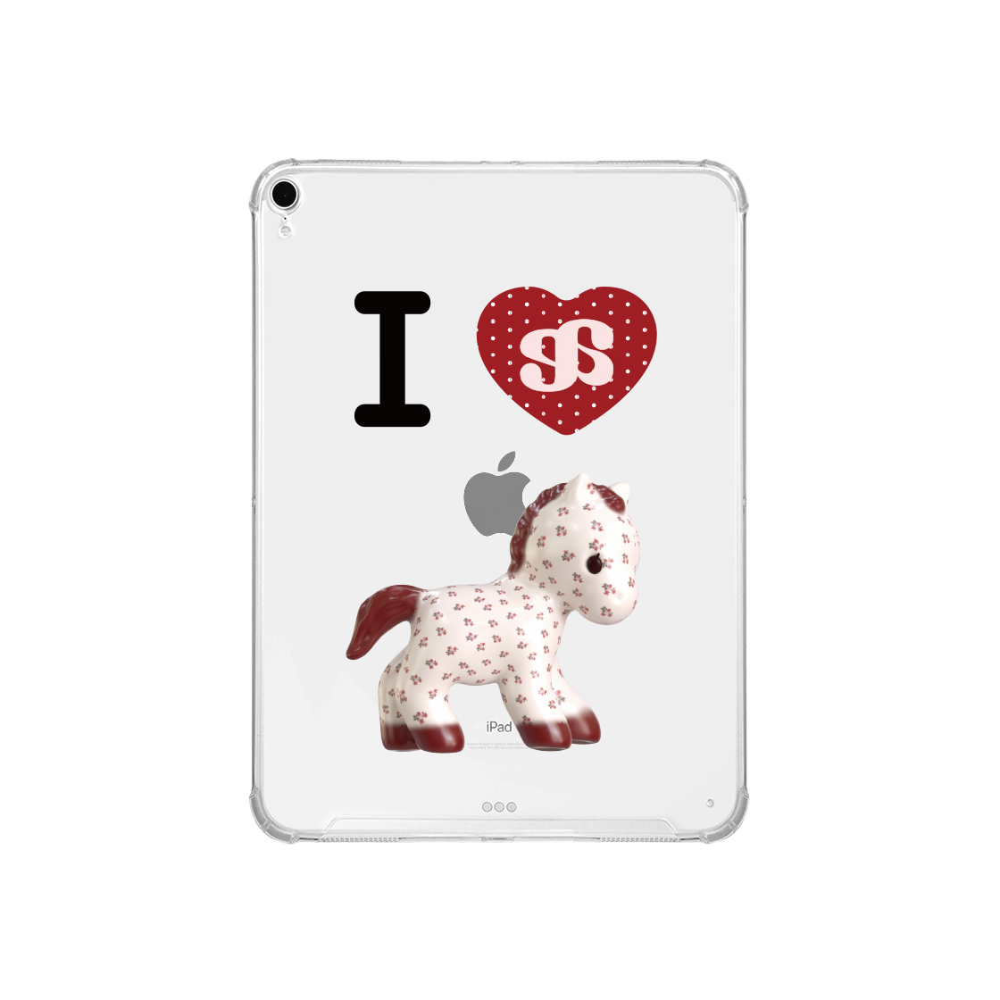 E2602_0172 earpearp Floral Pony iPad Case Clear