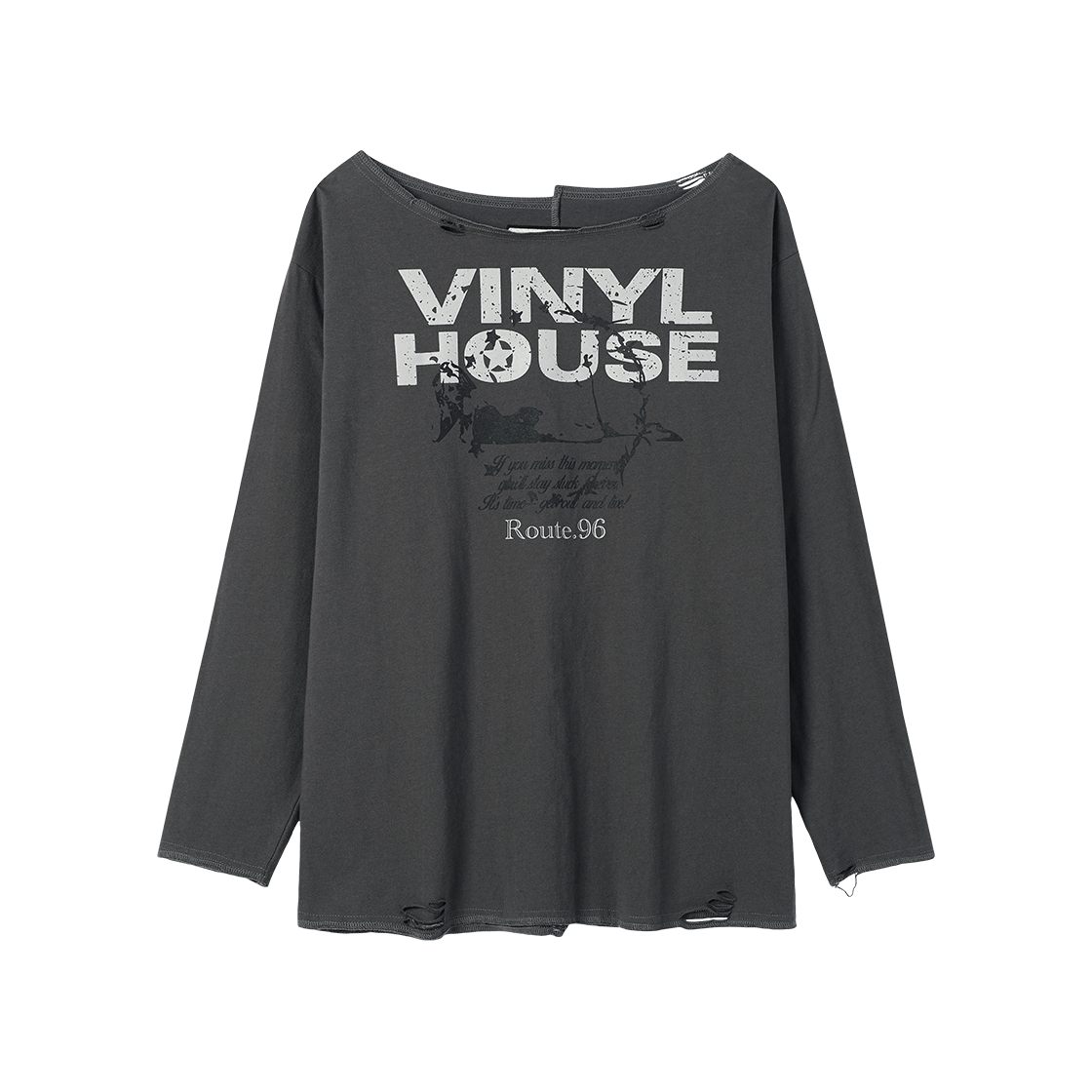 더바이닐하우스 로우 컷 오버 롱슬리브 티 (W) 차콜