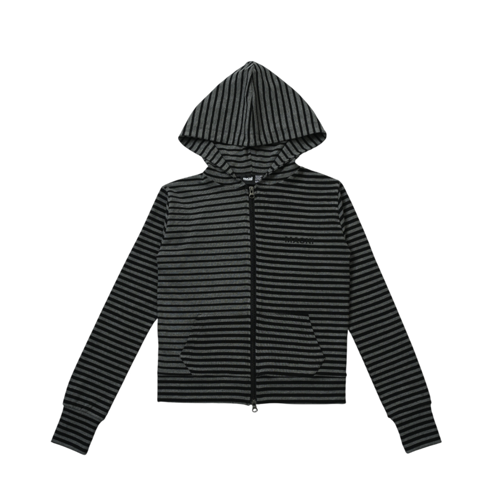마크니 오드 스트라이프 집업 후디 차콜(MACNI Odd Stripe Zip Up Hoodie Charcoal) - 5