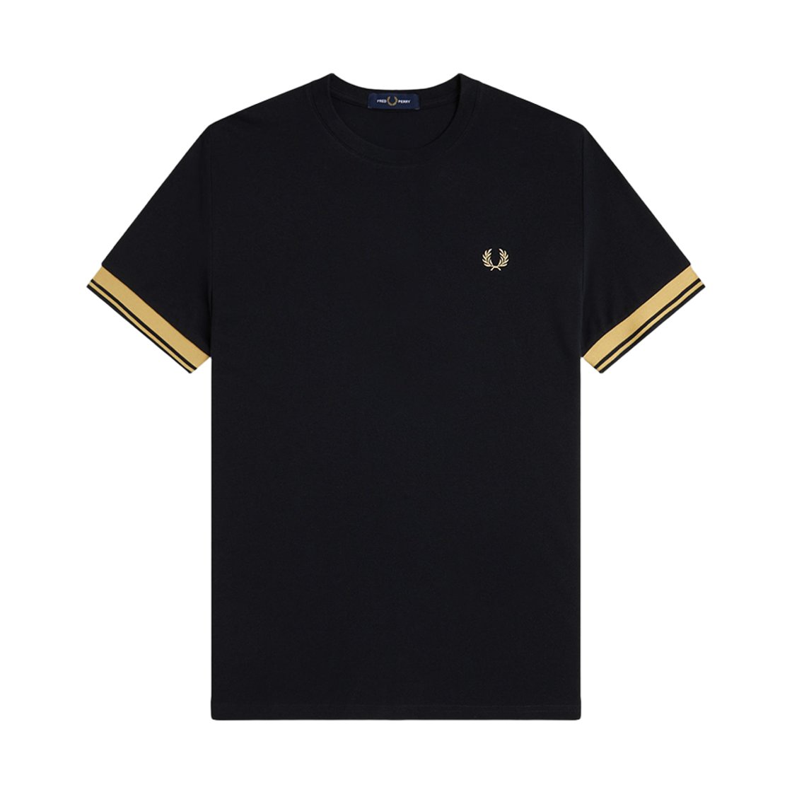 AFPM2612396-90A Fred Perry Twin Tipped Cuff T-Shirt Black Champagne