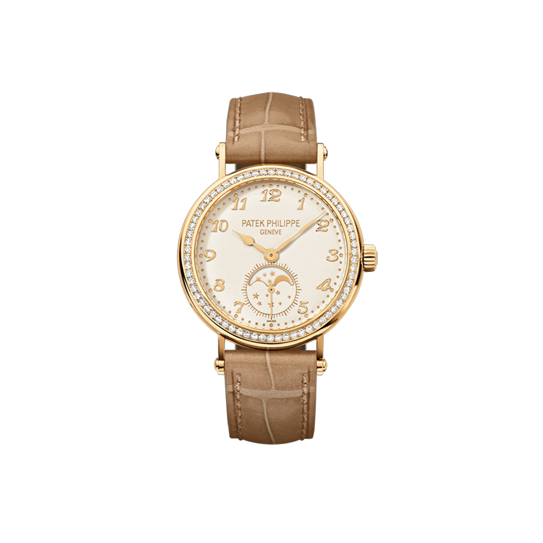파텍필립 컴플리케이션 문페이즈 33-7121J-001 베젤다이아 화이트 아라빅 NO.7618(Patek Philippe Complications Moonphase 33-7121J-001 Diamond Bezel White Arabic NO.7618)