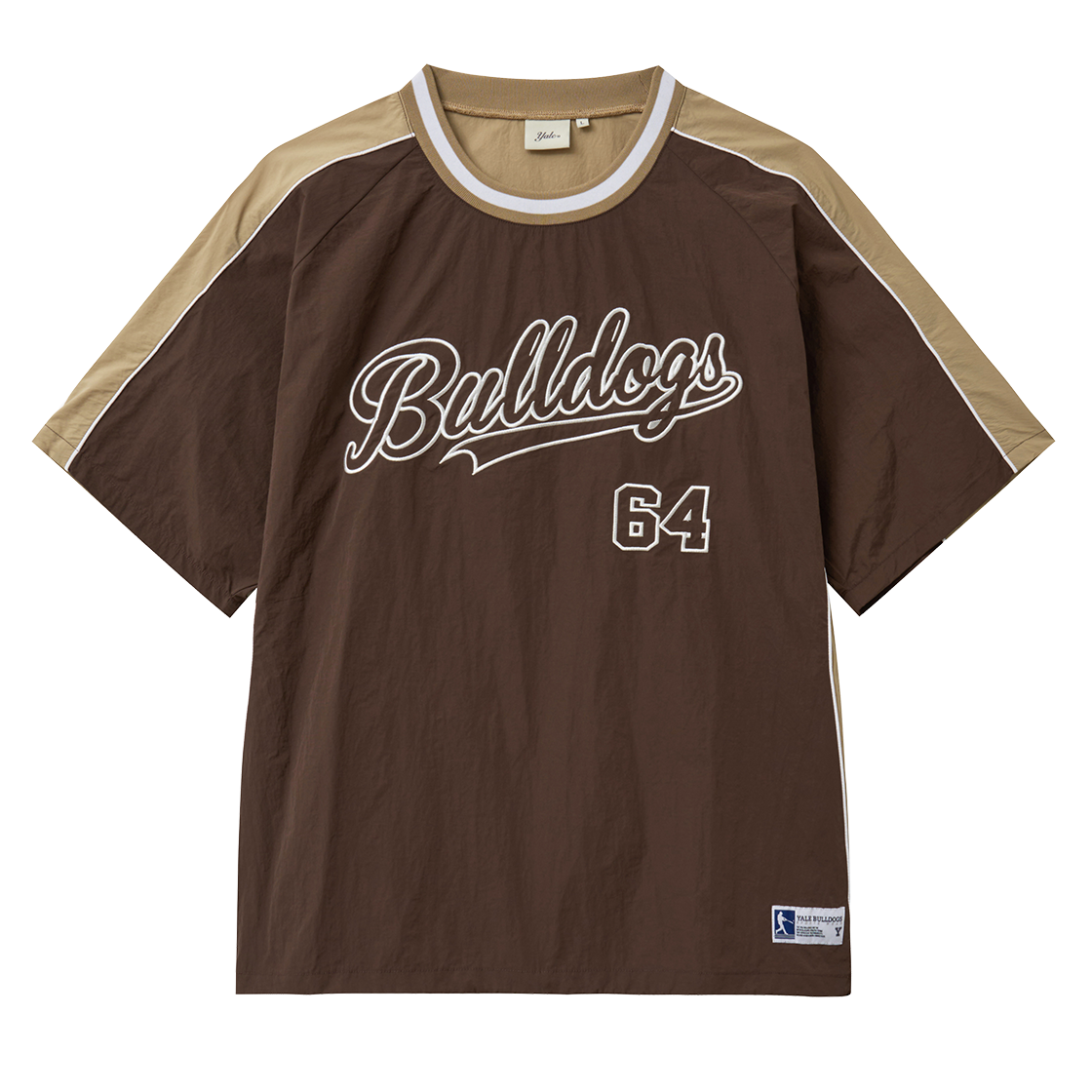 예일 64 불독스 베이스볼 크루넥 나일론 티셔츠_브라운(Yale 64 Bulldogs Baseball Crewneck Nylon T-Shirt_Brown) - 1