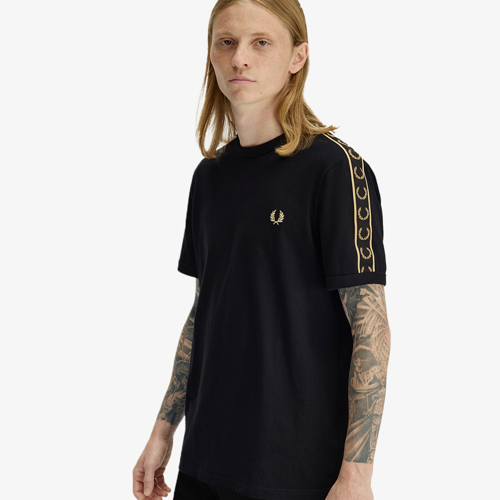 프레드페리 컨트라스트 테잎 링어 티셔츠 블랙 샴페인(Fred Perry Contrast Tape Ringer T-Shirt Black Champagne) - 3
