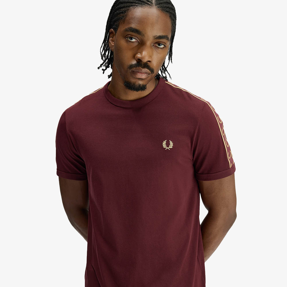 프레드페리 컨트라스트 테잎 링어 티셔츠 옥스블러드 샴페인(Fred Perry Contrast Tape Ringer T-Shirt Oxblood Champagne) - 4