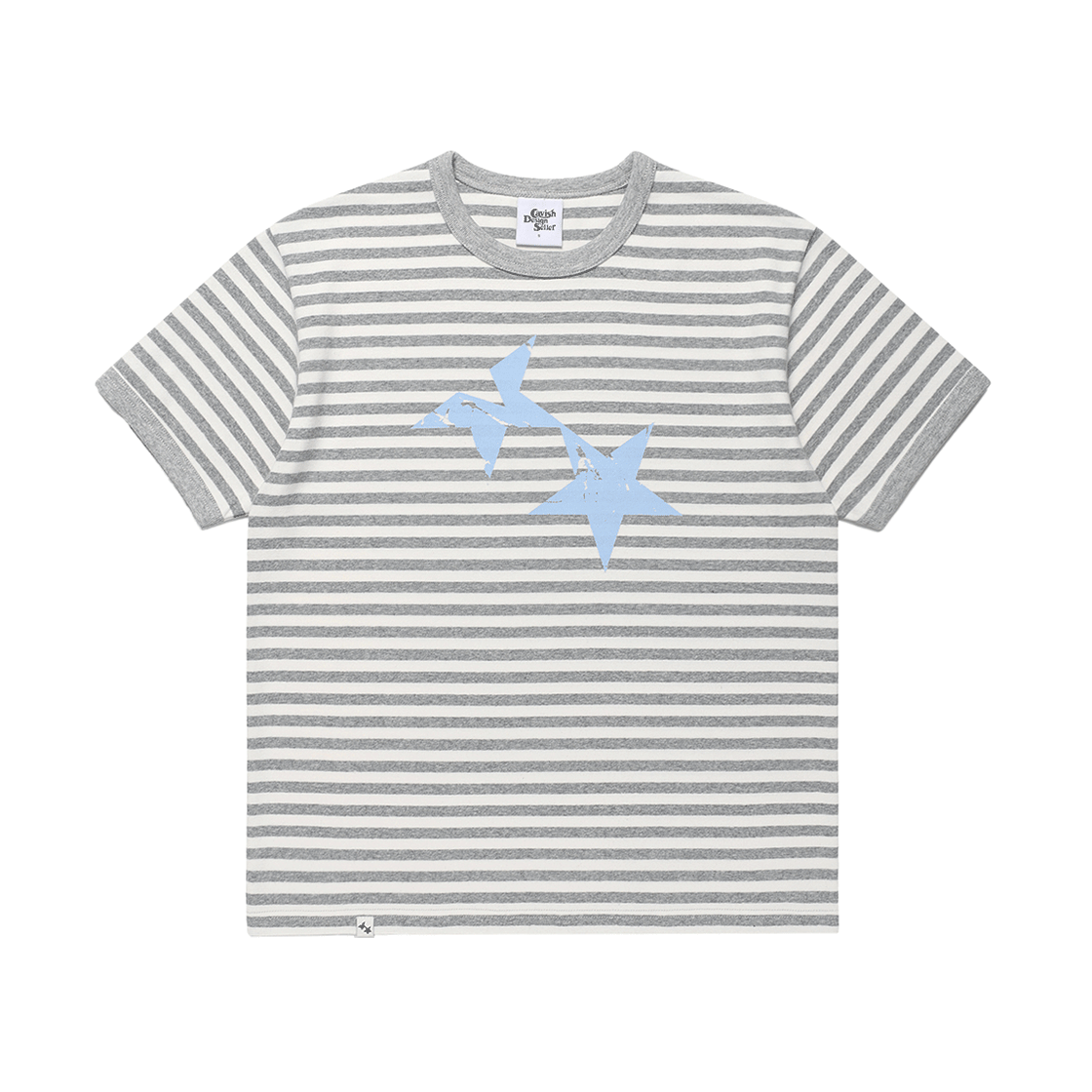 카비시 스트라이프 트윈 스타 링거 숏슬리브 티셔츠 라이트그레이(CAVISH Striped Twin Star Ringer SS Tee Light Grey)