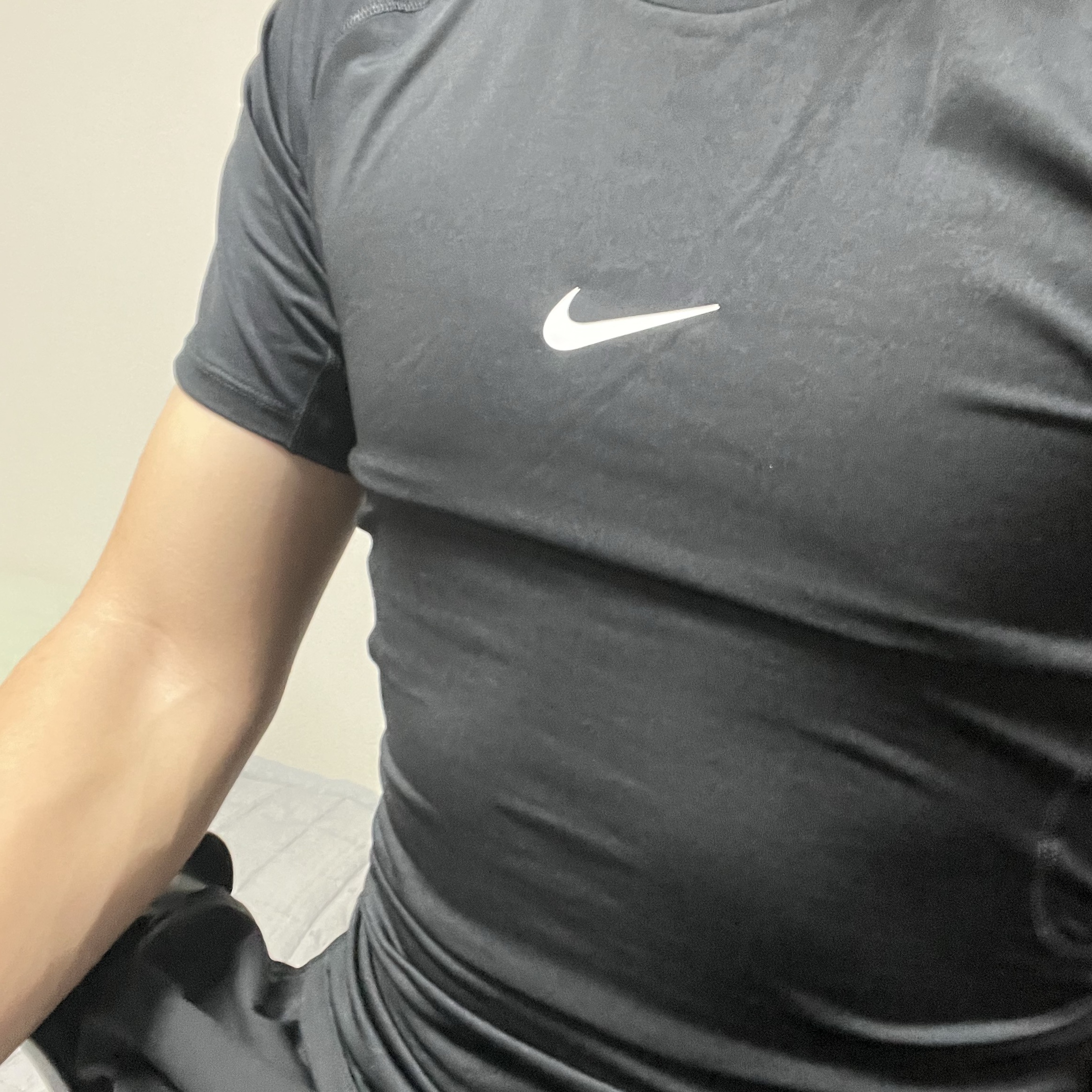 Nike Pro Dri-Fit Short Sleeve Fitness Top Black - Asia 착용 스타일