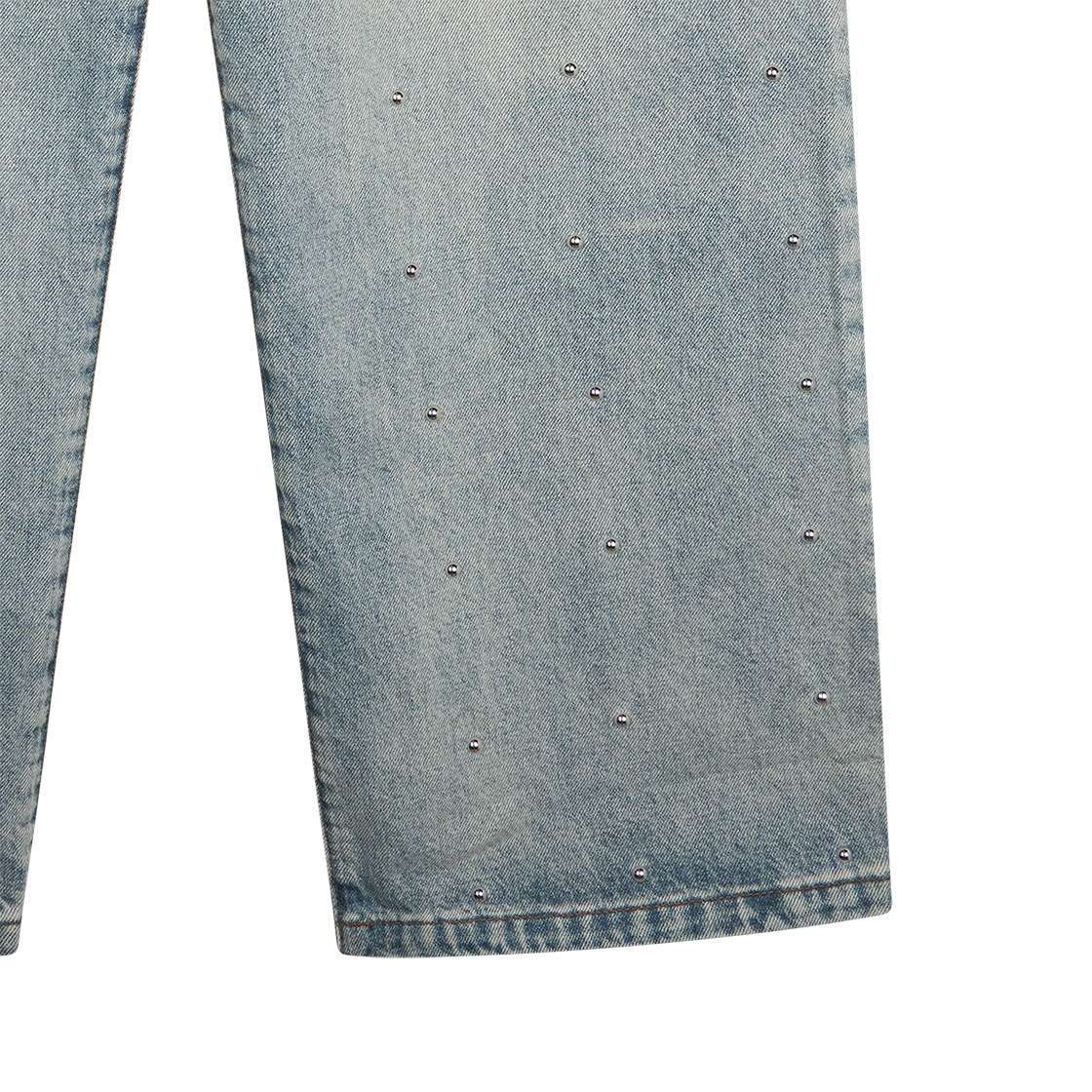 바스켓케이스 랙스 배기 스터디드 데님 라이트 워시 워시드 블루 - 26SS(Basketcase Lax Baggy Studded Denim Light Wash Washed Blue - 26SS) - 6